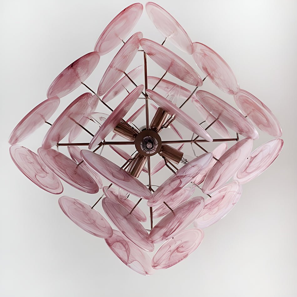 Ault Chandelier Pink Disc Layered Artistic-Neutral Decor