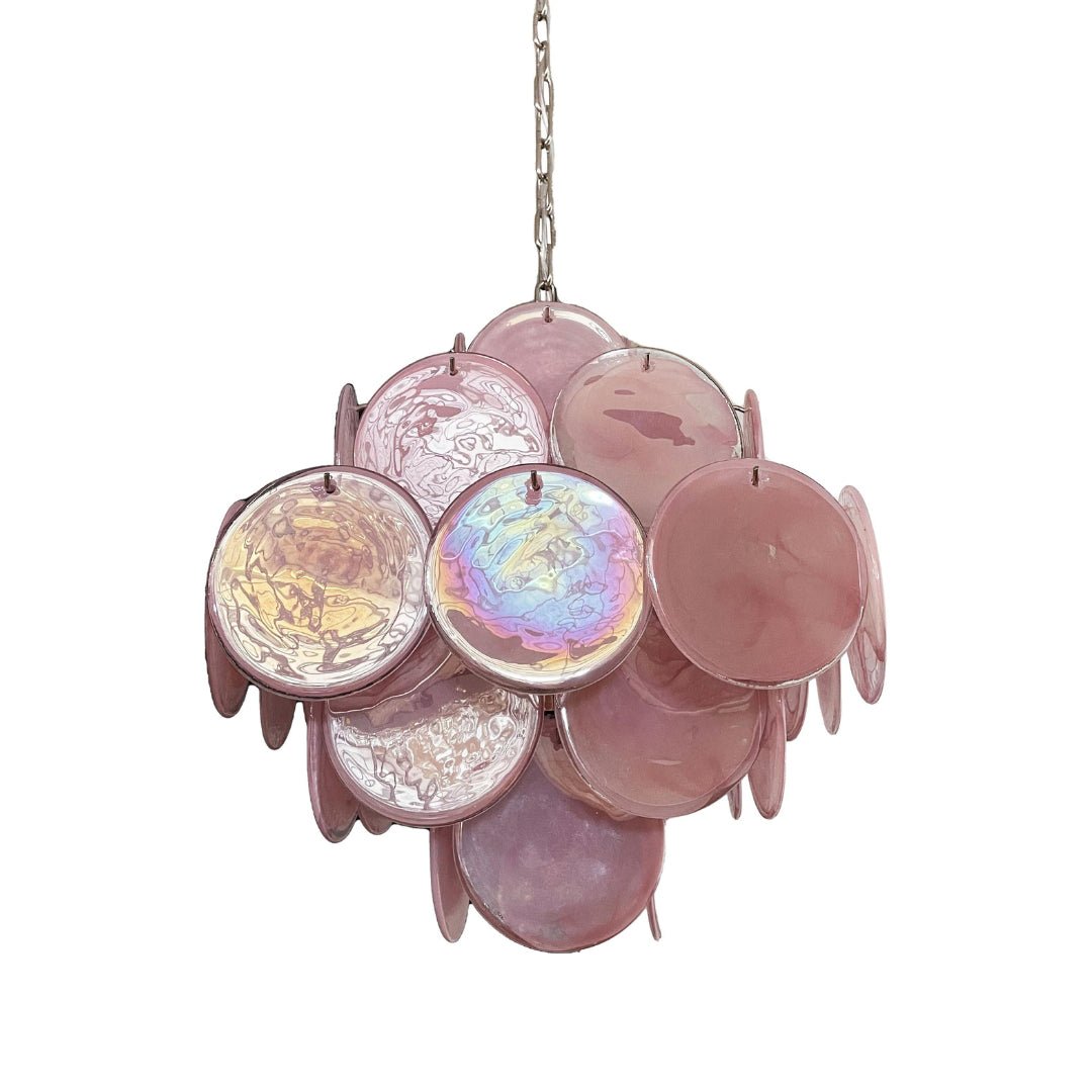 Ault Chandelier Pink Disc Layered Artistic-Neutral Decor