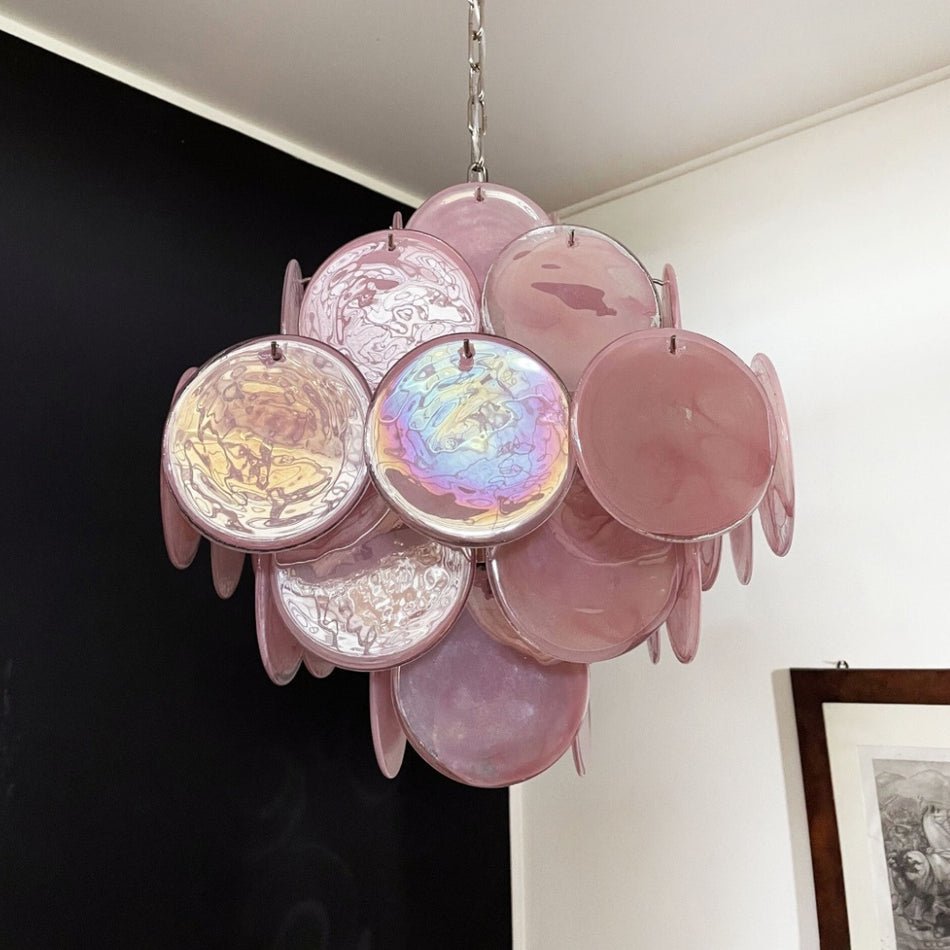 Ault Chandelier Pink Disc Layered Artistic-Neutral Decor