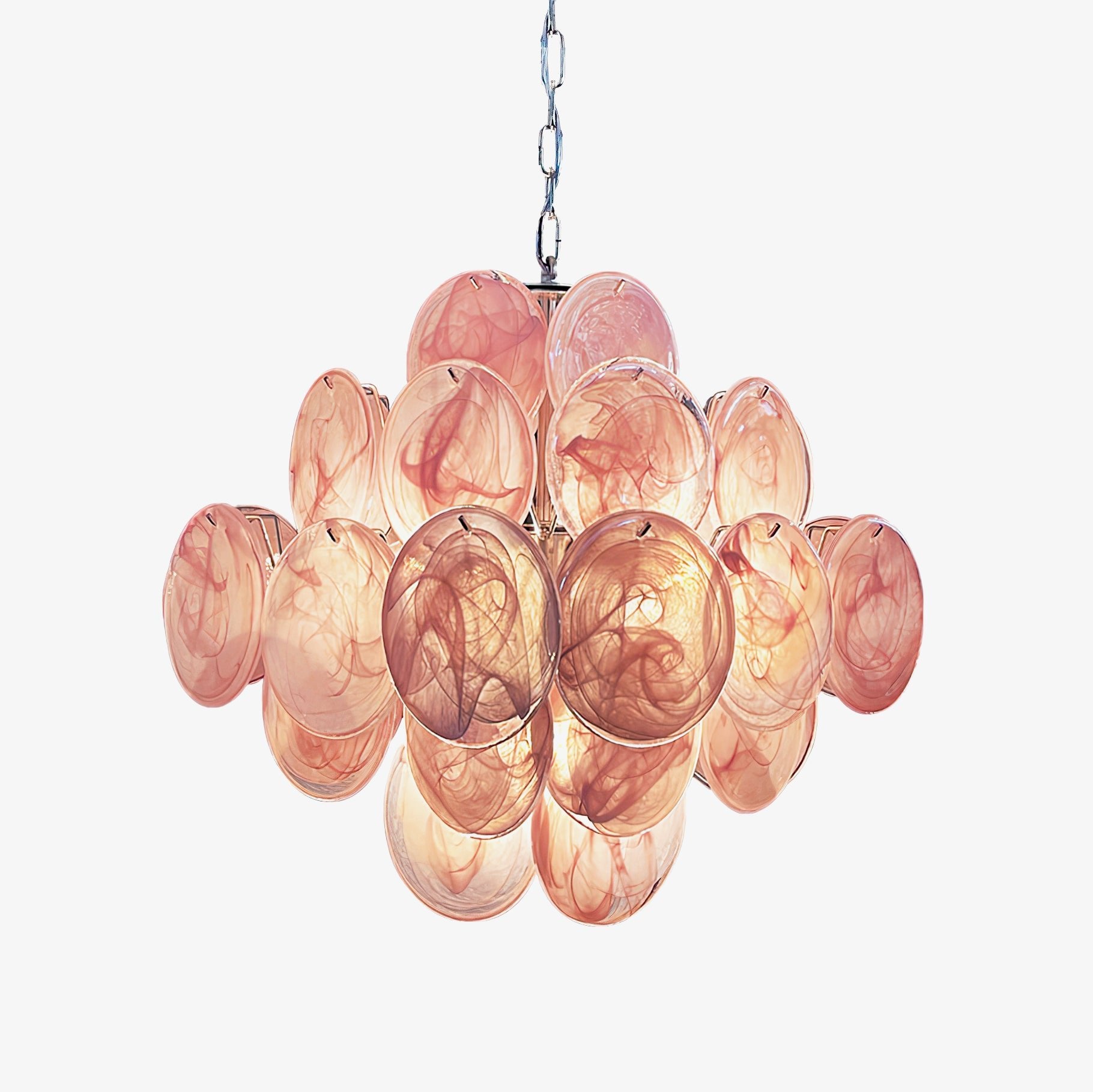 Ault Chandelier Pink Disc Layered Artistic-Neutral Decor