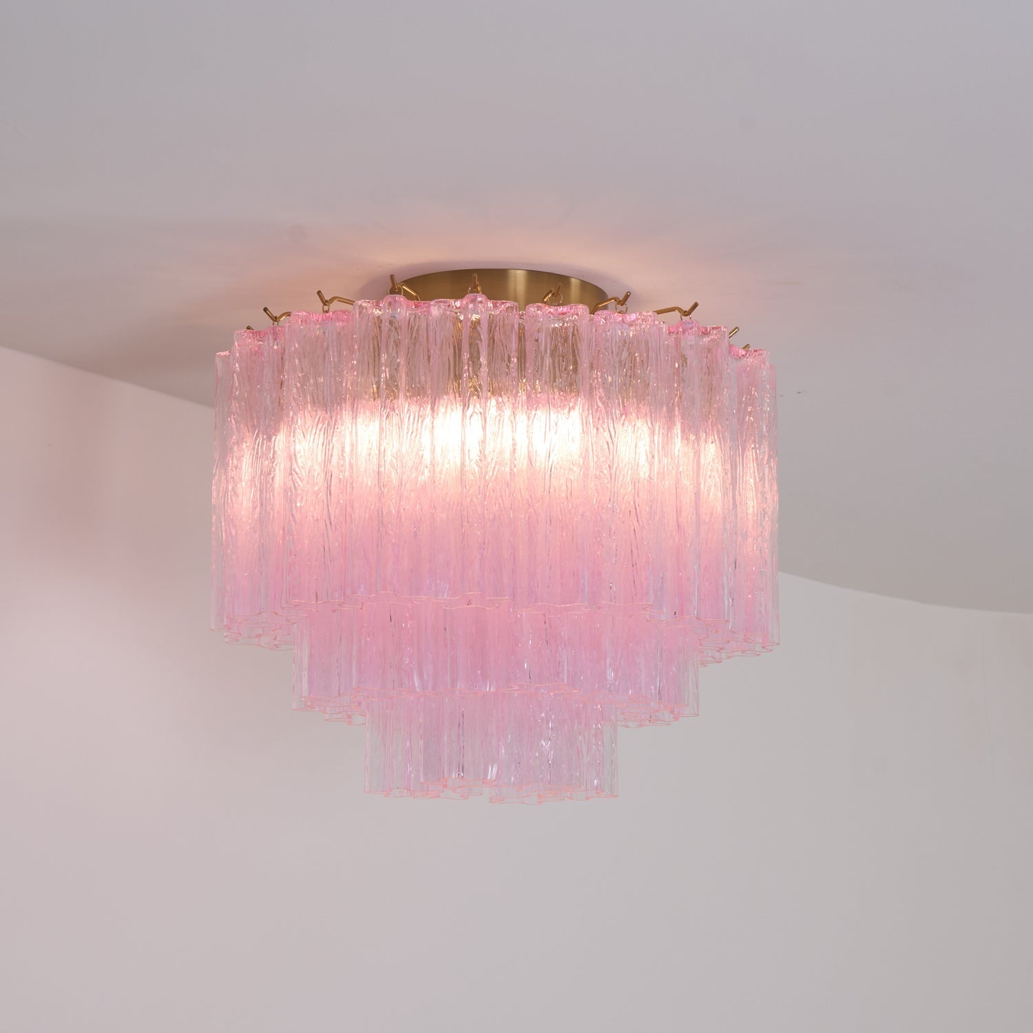 Aurora Ceiling Lamp Murano Pink Glass Vintage-Neutral Decor