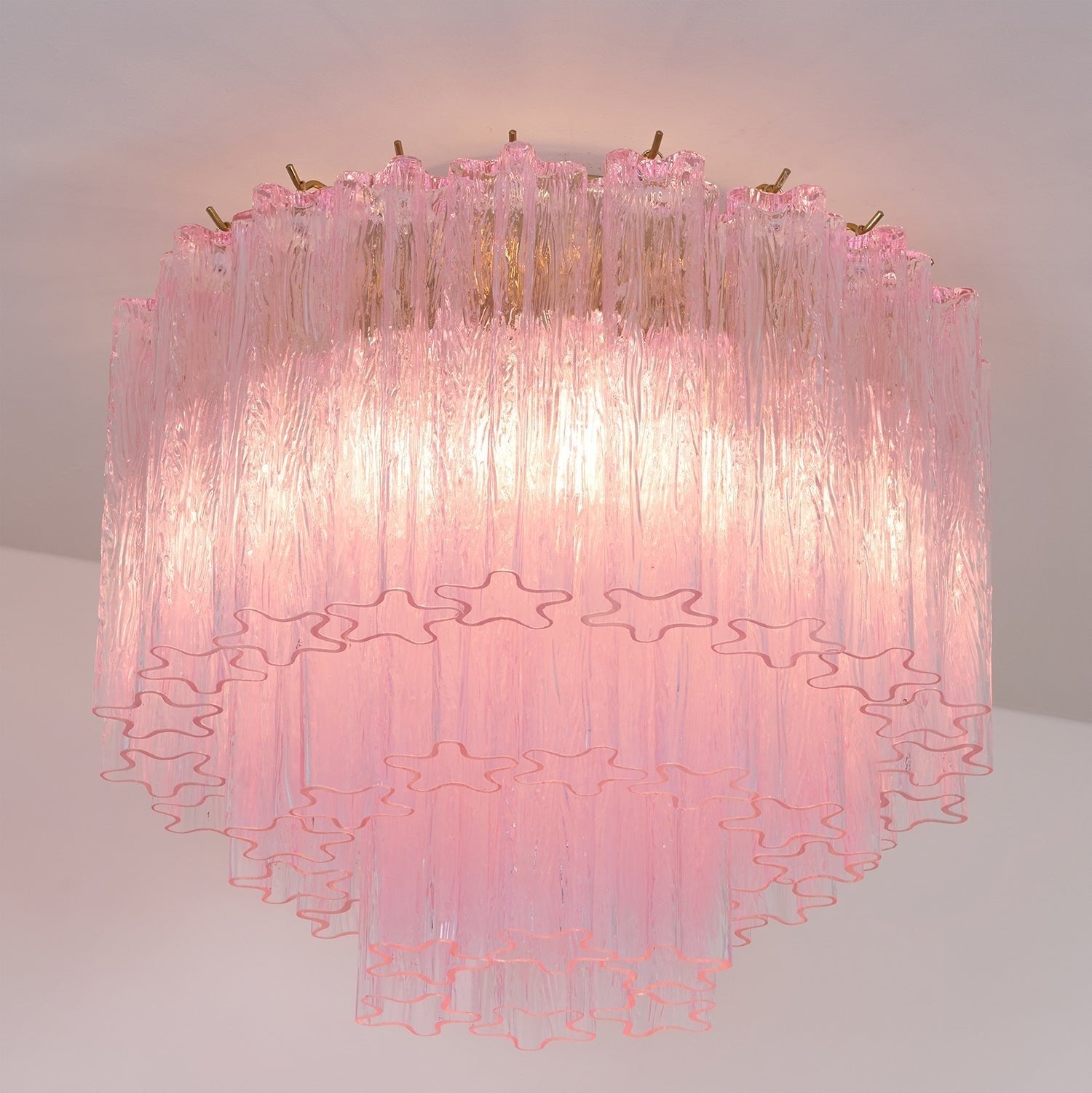 Aurora Ceiling Lamp Murano Pink Glass Vintage-Neutral Decor