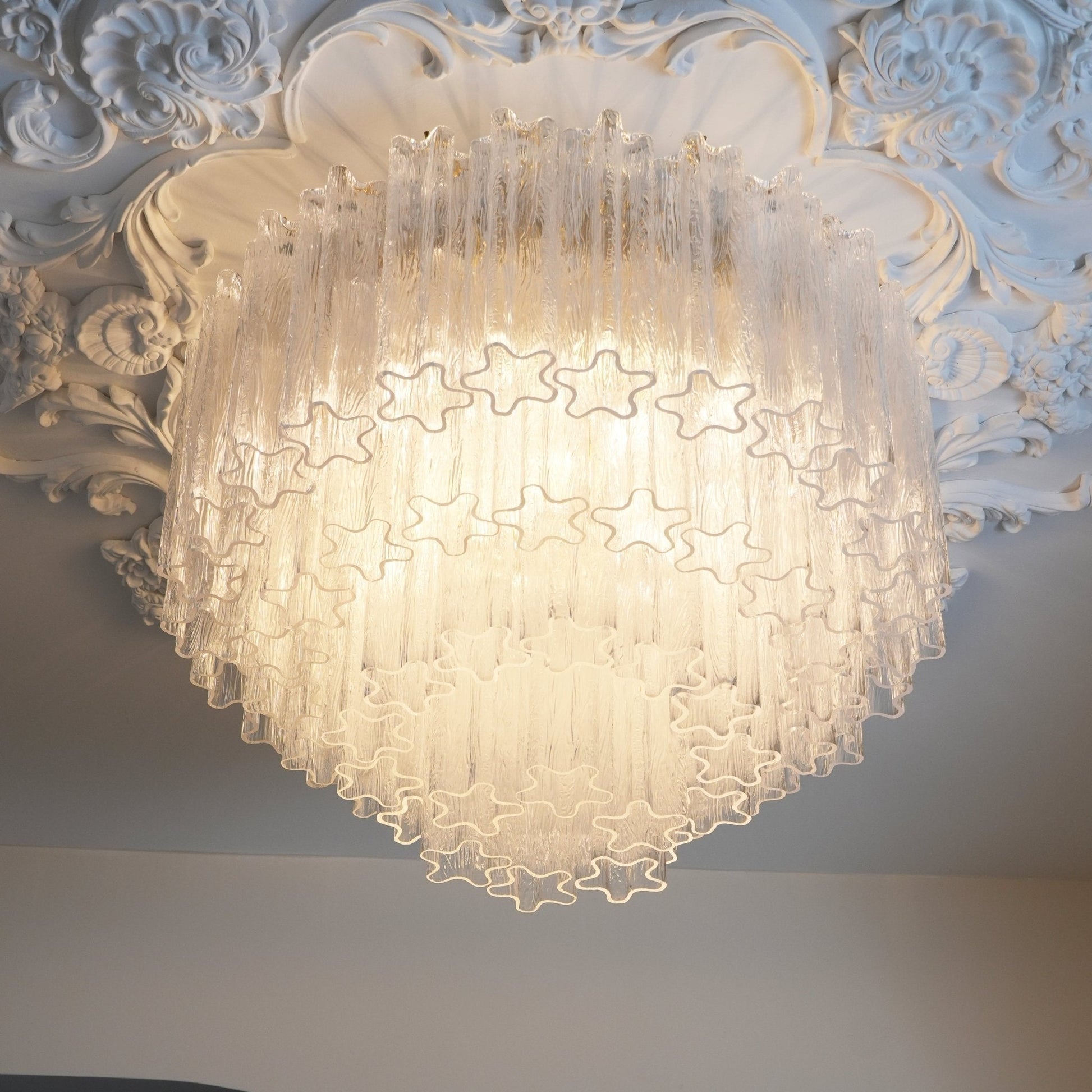 Aurora Ceiling Lamp Murano Pink Glass Vintage-Neutral Decor