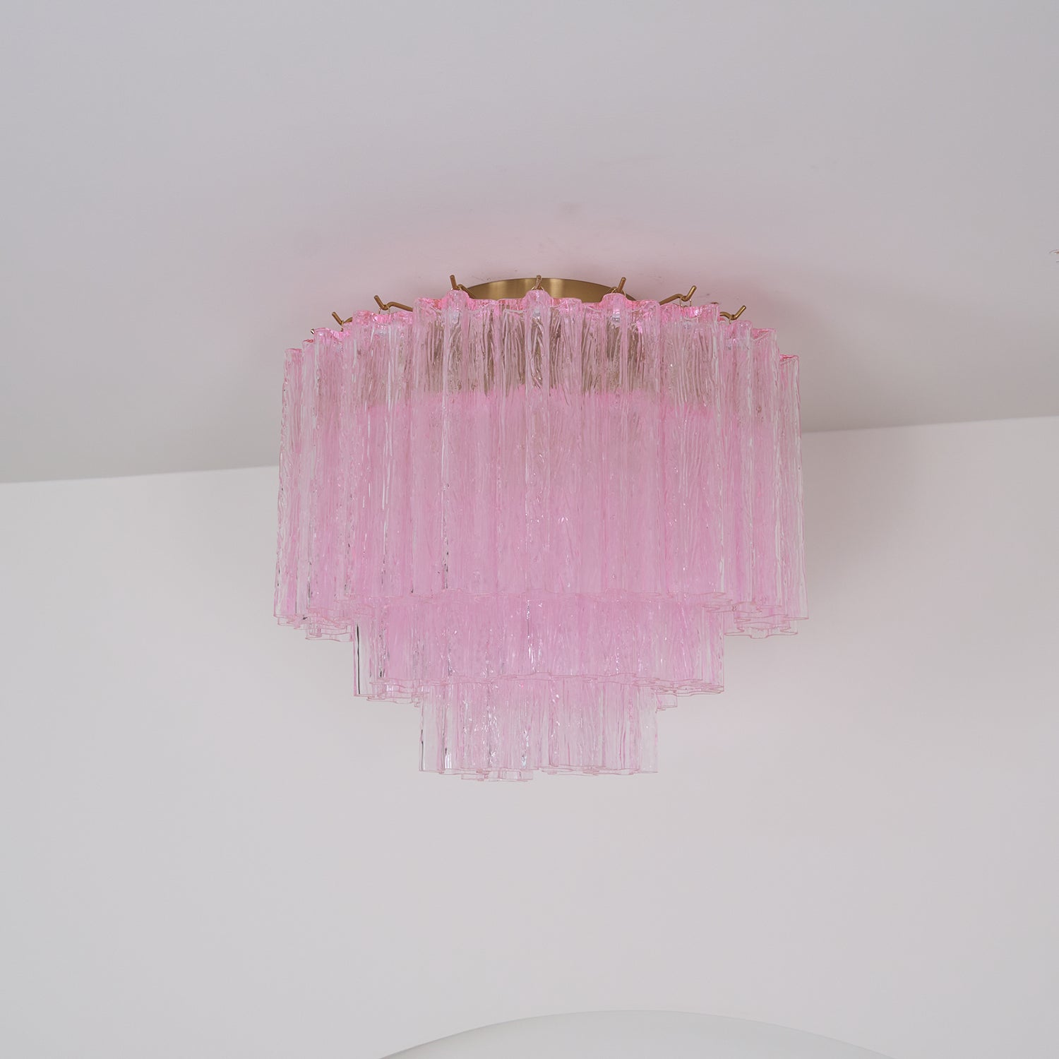 Aurora Ceiling Lamp Murano Pink Glass Vintage-Neutral Decor