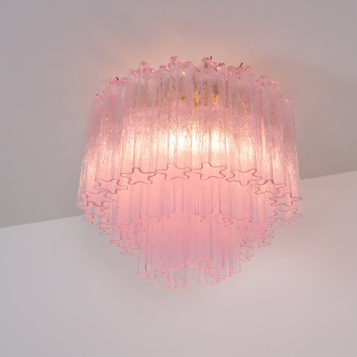 Aurora Ceiling Lamp Murano Pink Glass Vintage-Neutral Decor