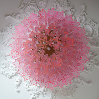 Aurora Ceiling Lamp Murano Pink Glass Vintage-Neutral Decor