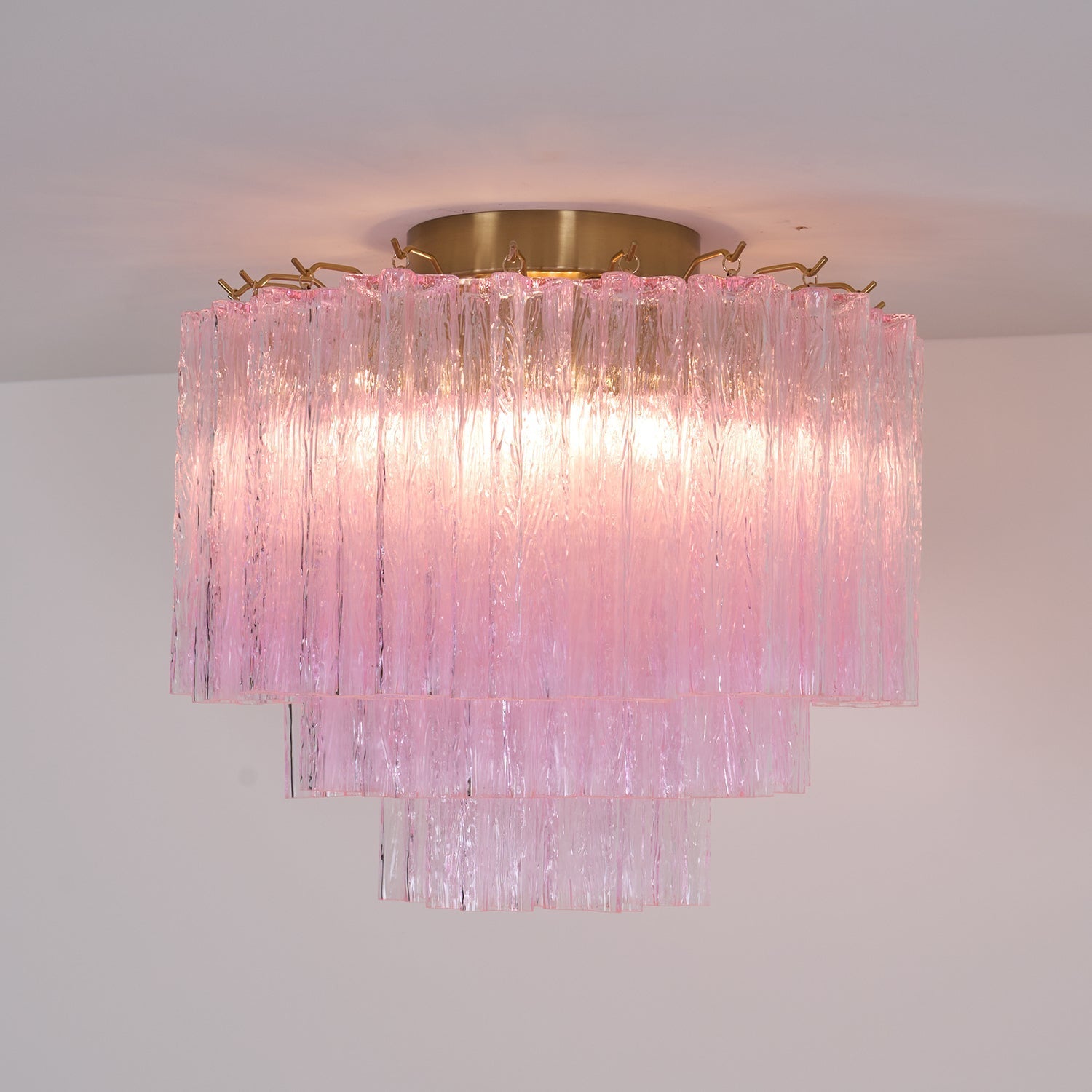 Aurora Ceiling Lamp Murano Pink Glass Vintage-Neutral Decor