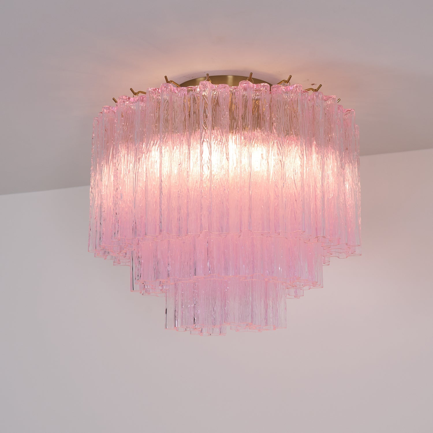 Aurora Ceiling Lamp Murano Pink Glass Vintage-Neutral Decor