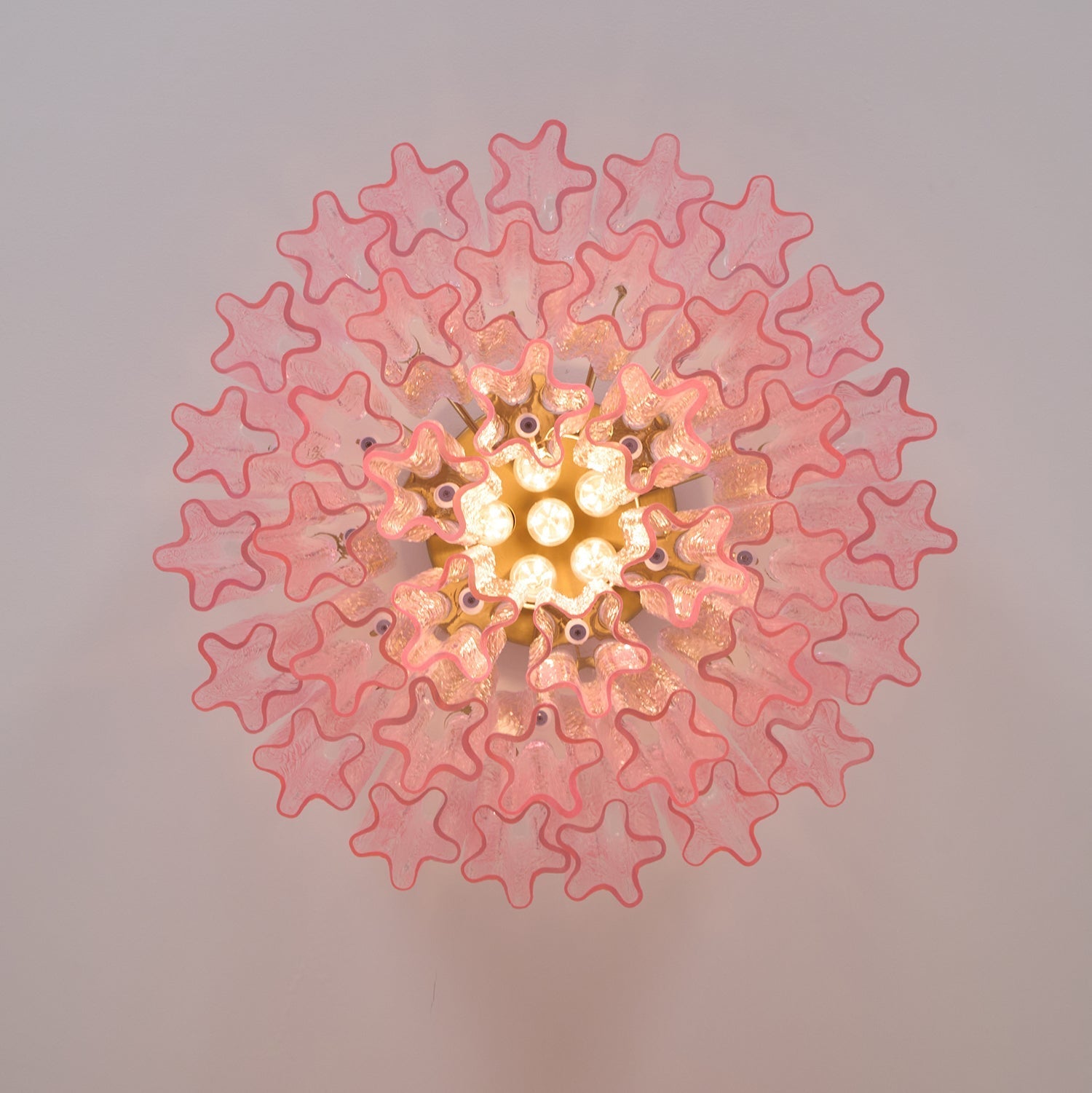 Aurora Ceiling Lamp Murano Pink Glass Vintage-Neutral Decor