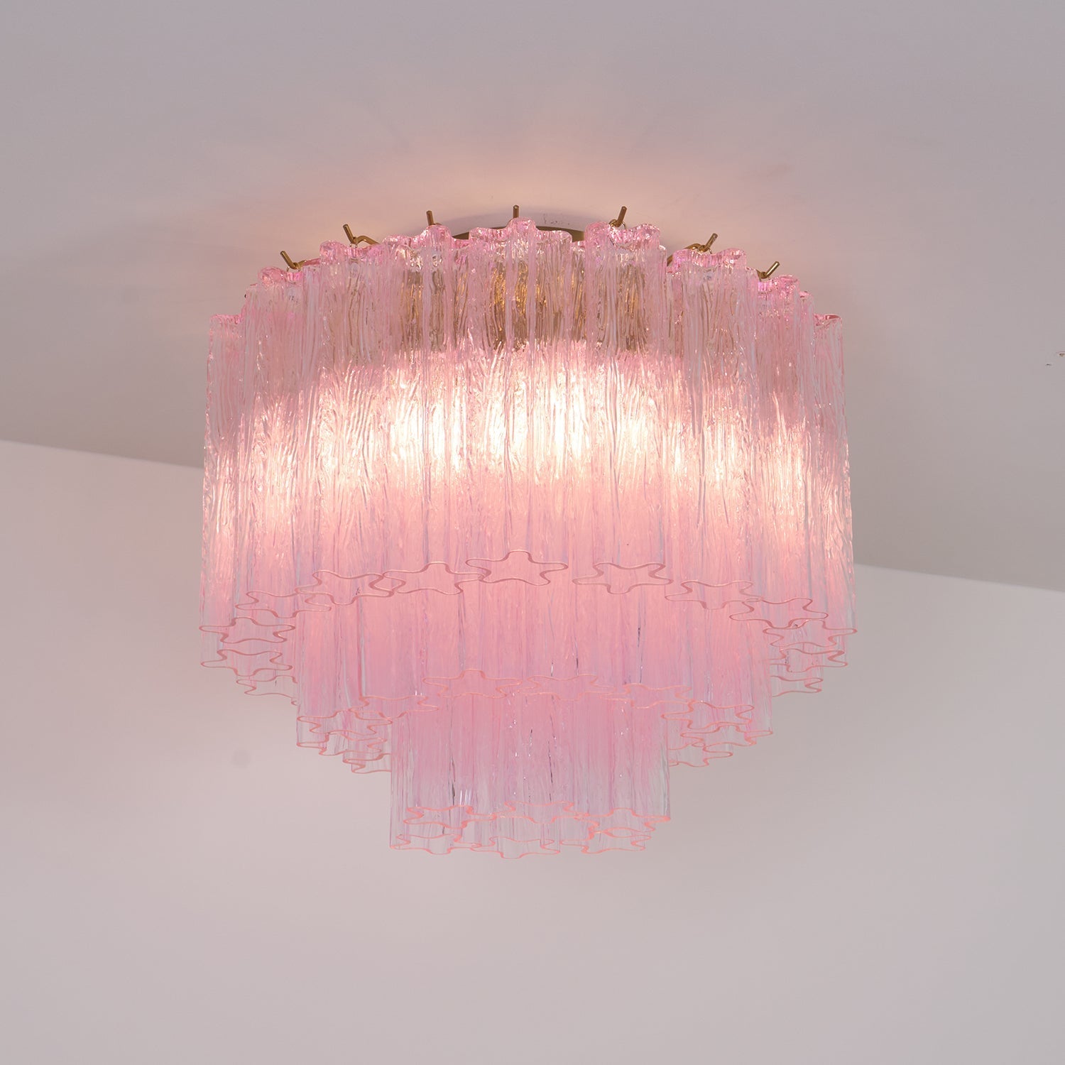 Aurora Ceiling Lamp Murano Pink Glass Vintage-Neutral Decor