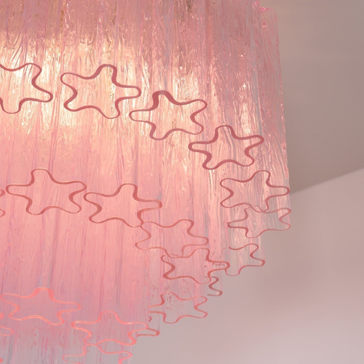 Aurora Ceiling Lamp Murano Pink Glass Vintage-Neutral Decor