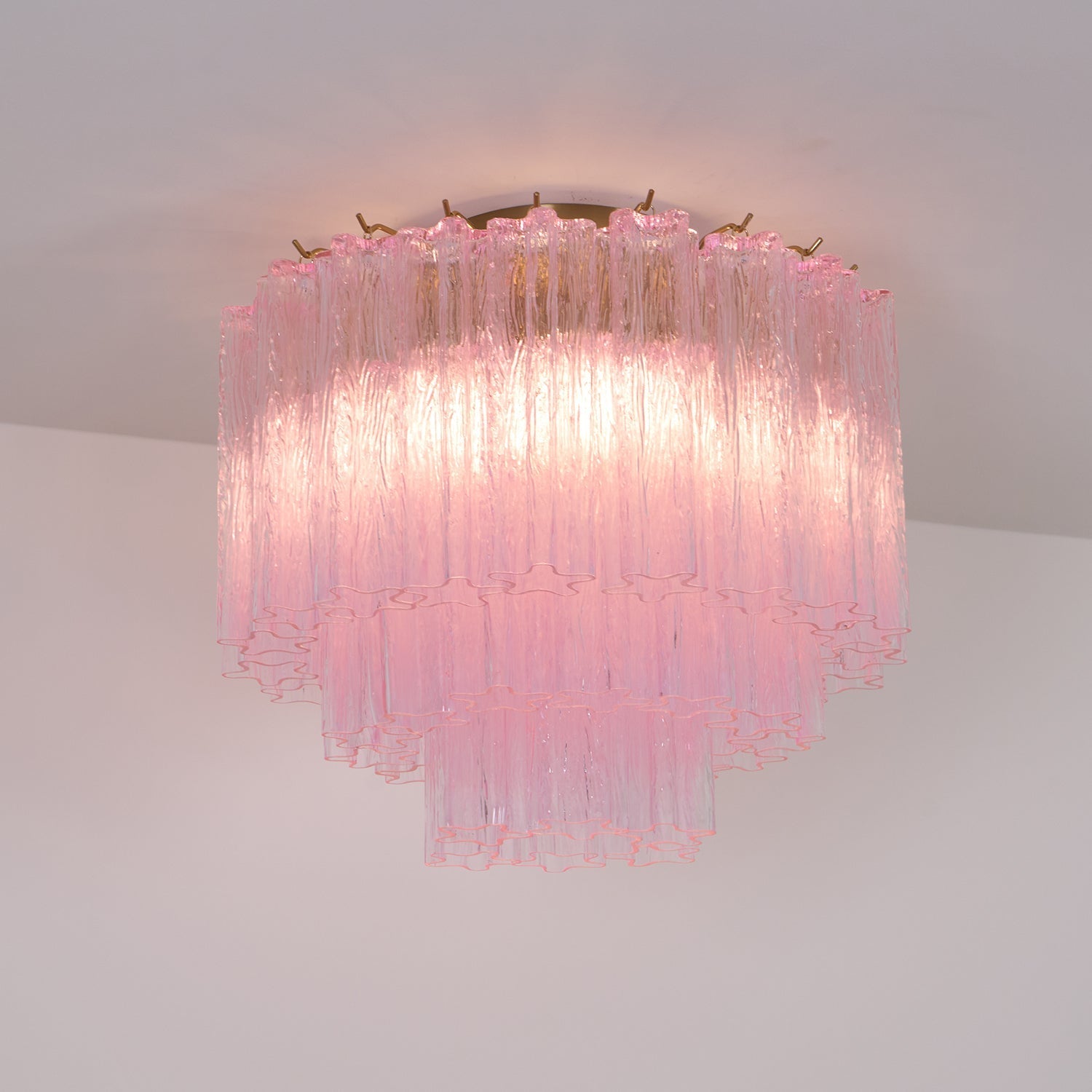 Aurora Ceiling Lamp Murano Pink Glass Vintage-Neutral Decor