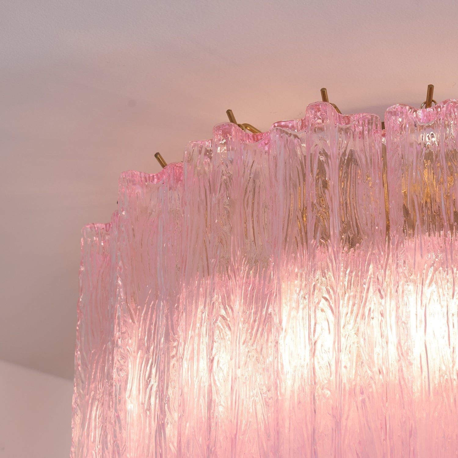 Aurora Ceiling Lamp Murano Pink Glass Vintage-Neutral Decor