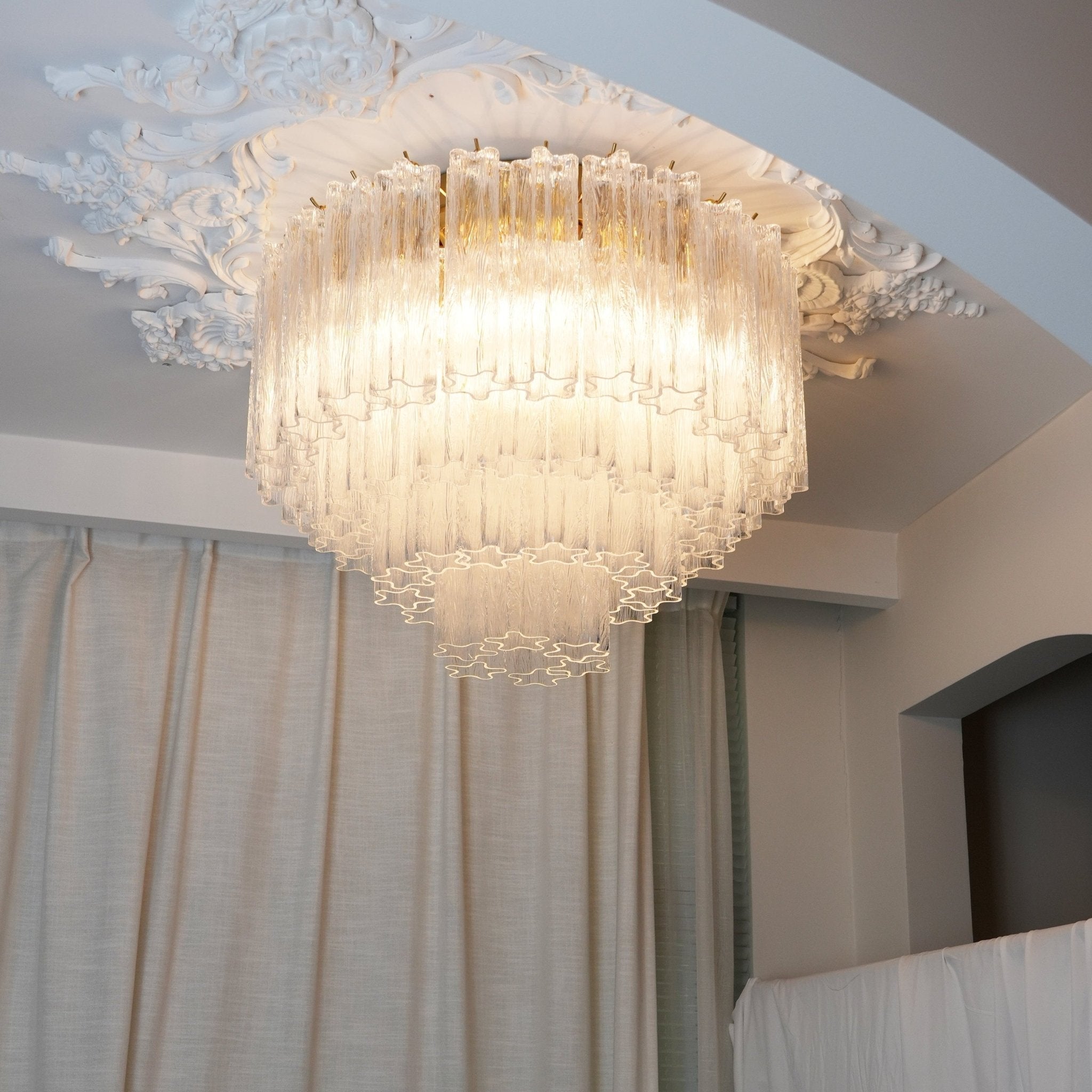Aurora Ceiling Lamp Murano Pink Glass Vintage-Neutral Decor