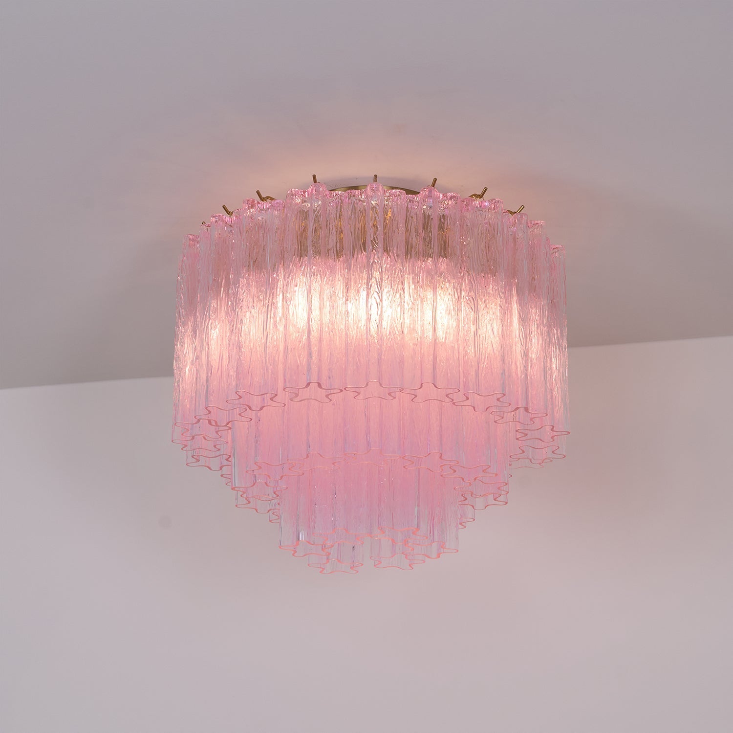 Aurora Ceiling Lamp Murano Pink Glass Vintage-Neutral Decor