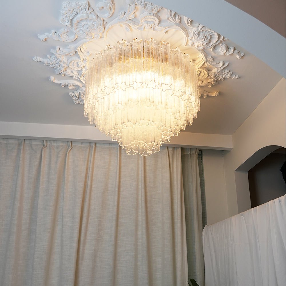 Aurora Ceiling Lamp Murano Pink Glass Vintage-Neutral Decor