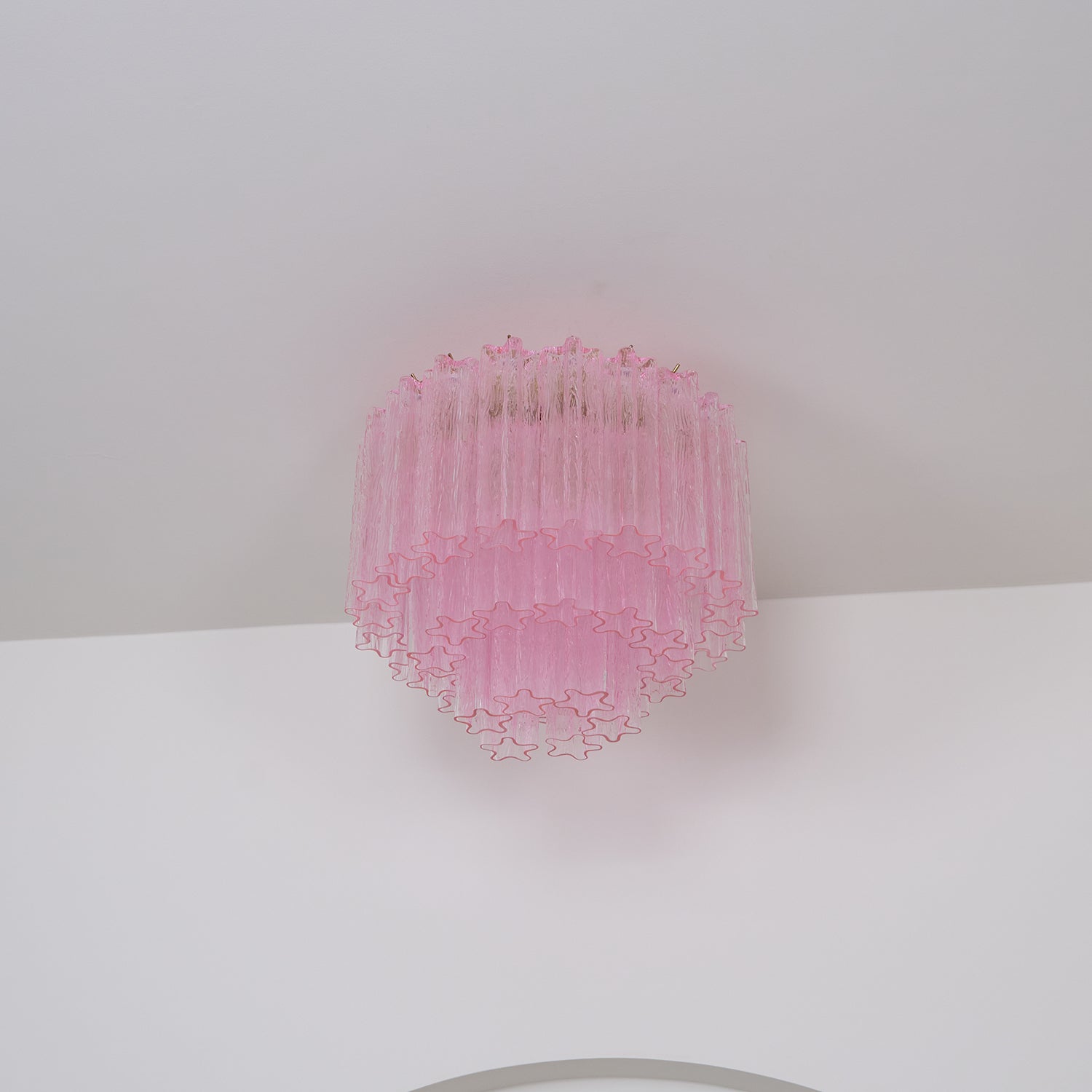 Aurora Ceiling Lamp Murano Pink Glass Vintage-Neutral Decor