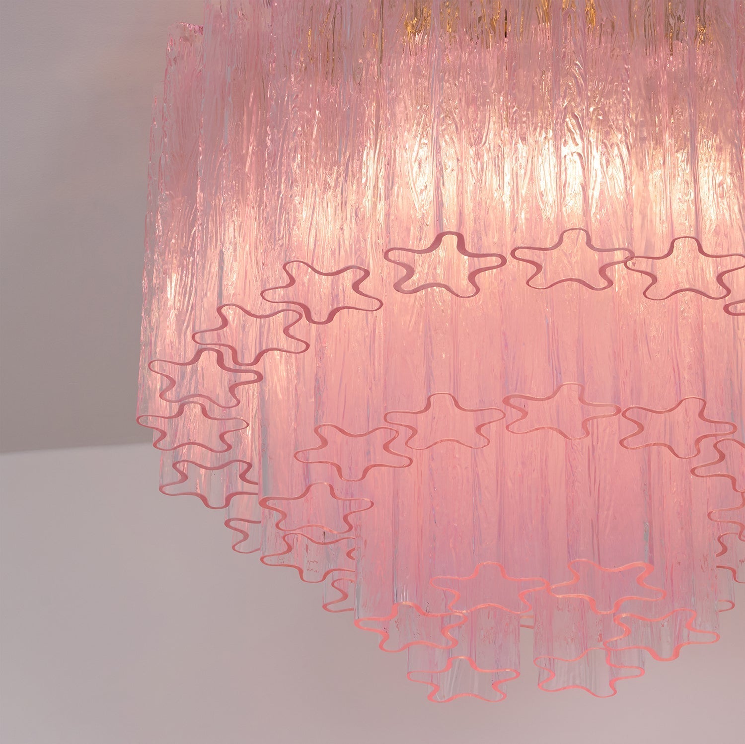 Aurora Ceiling Lamp Murano Pink Glass Vintage-Neutral Decor
