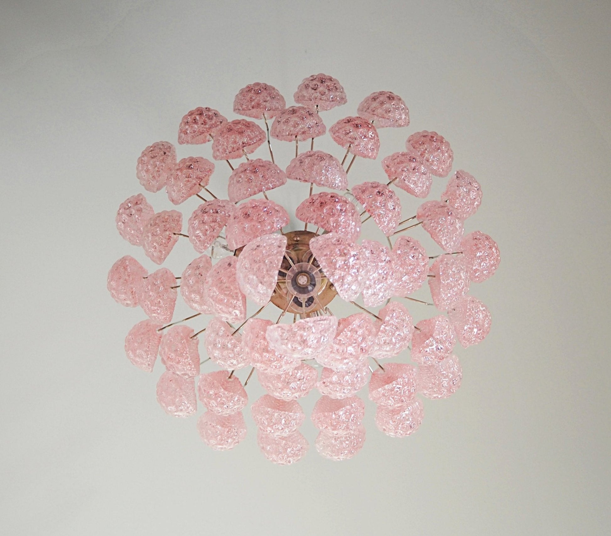 Aurora Chandelier Pink Dewdrop Cascading Romantic-Neutral Decor