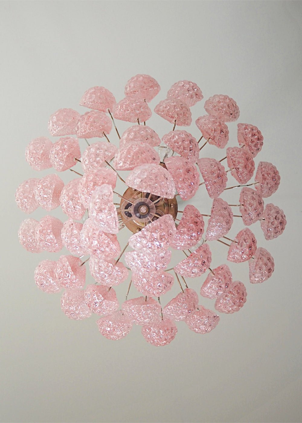 Aurora Chandelier Pink Droplet Murano Glass Diamond Pattern Waterfall-Neutral Decor
