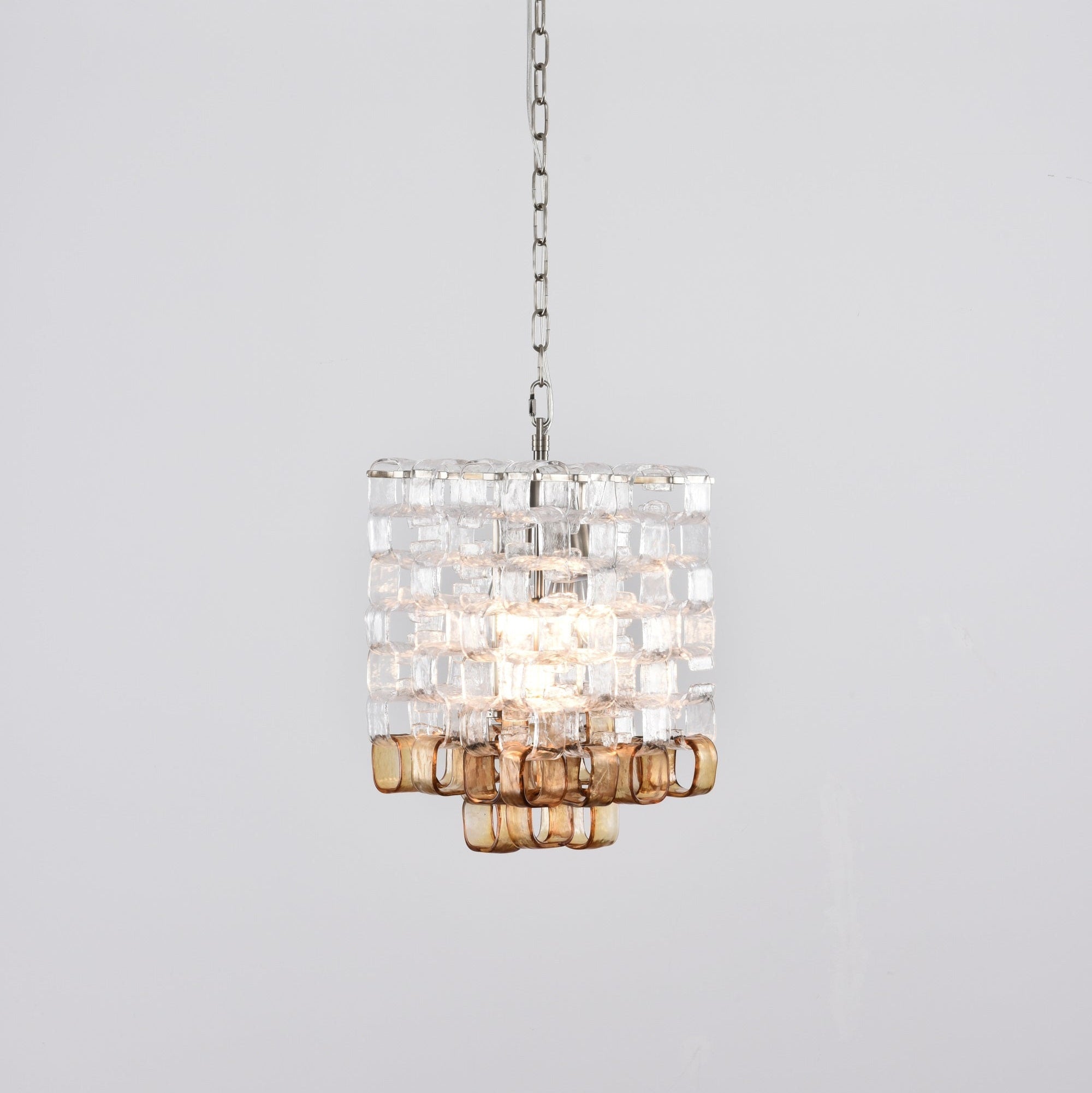 Orielis Chandelier Murano Glass Interlocking Geometric-Neutral Decor