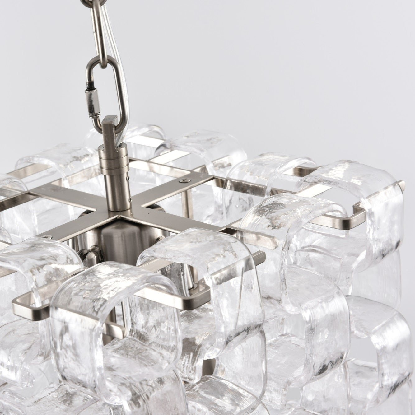 Orielis Chandelier Murano Glass Interlocking Geometric-Neutral Decor