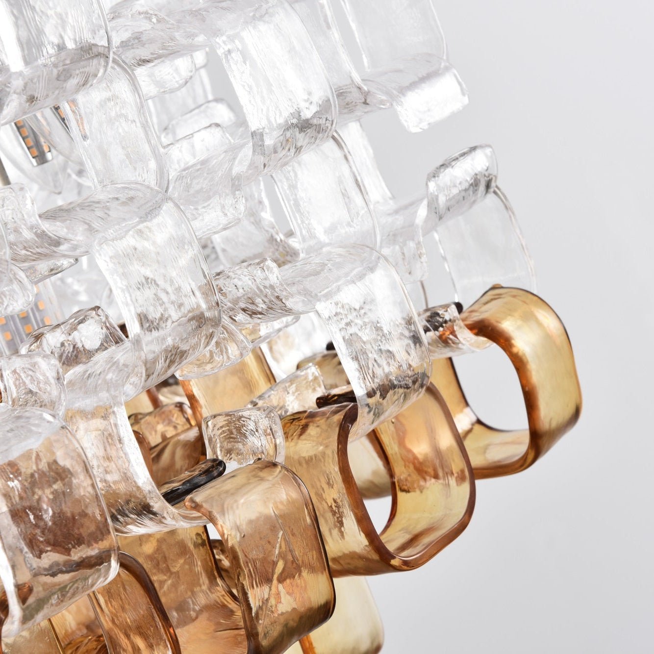 Orielis Chandelier Murano Glass Interlocking Geometric-Neutral Decor