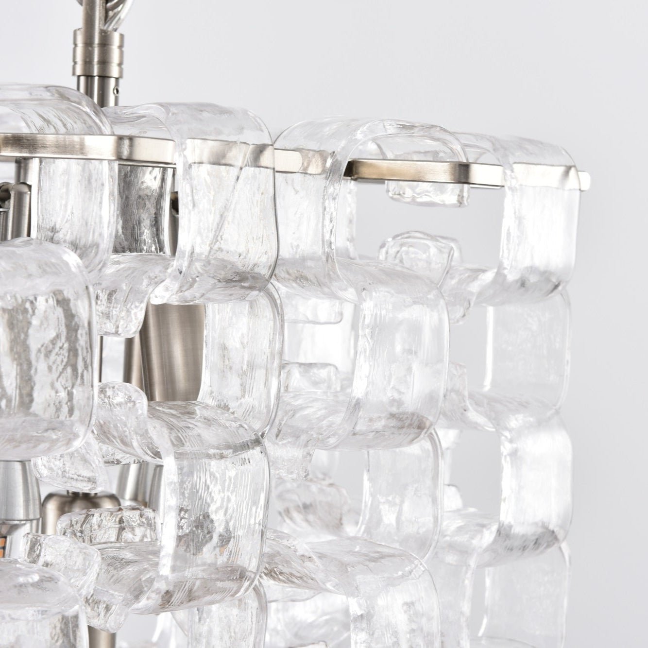 Orielis Chandelier Murano Glass Interlocking Geometric-Neutral Decor