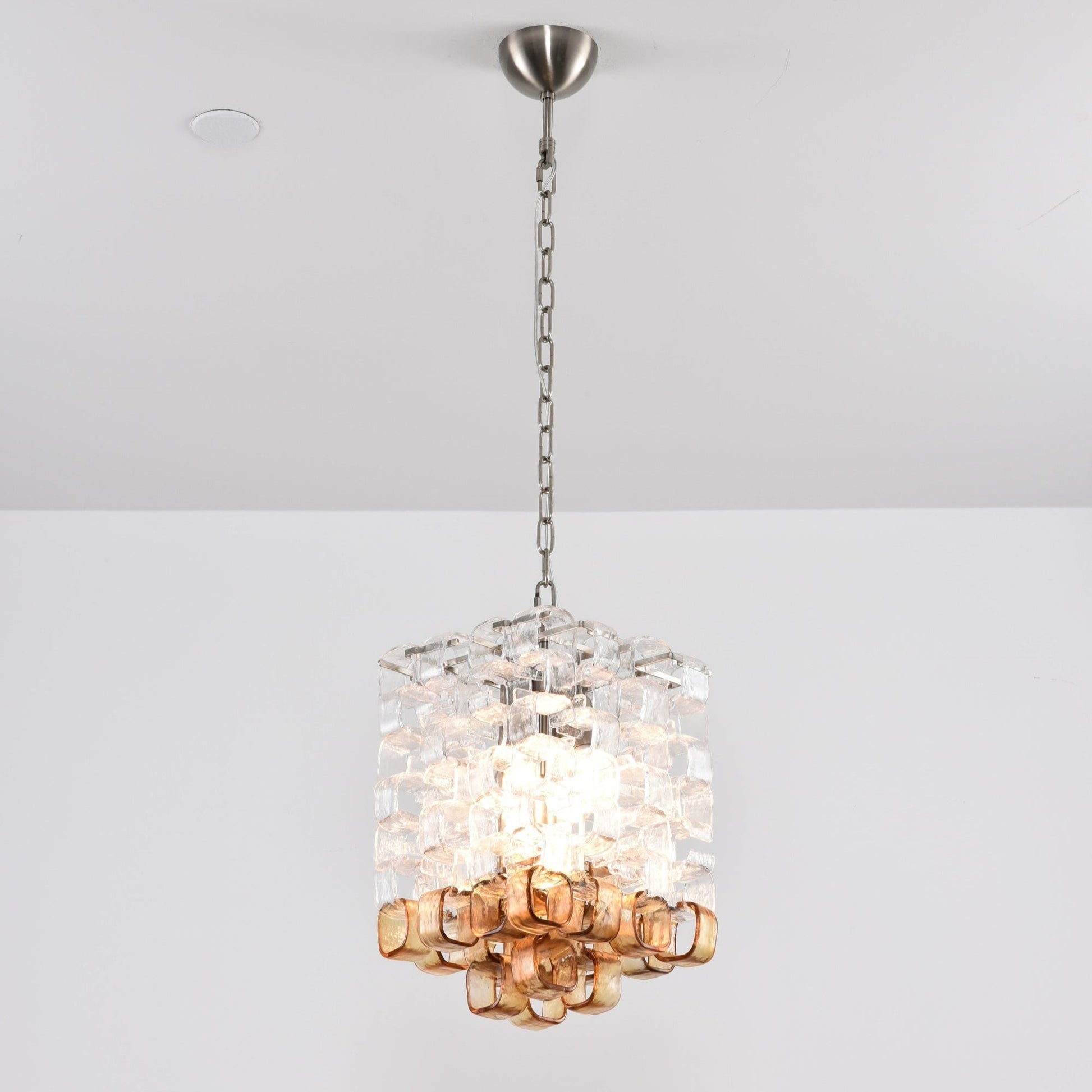Orielis Chandelier Murano Glass Interlocking Geometric-Neutral Decor
