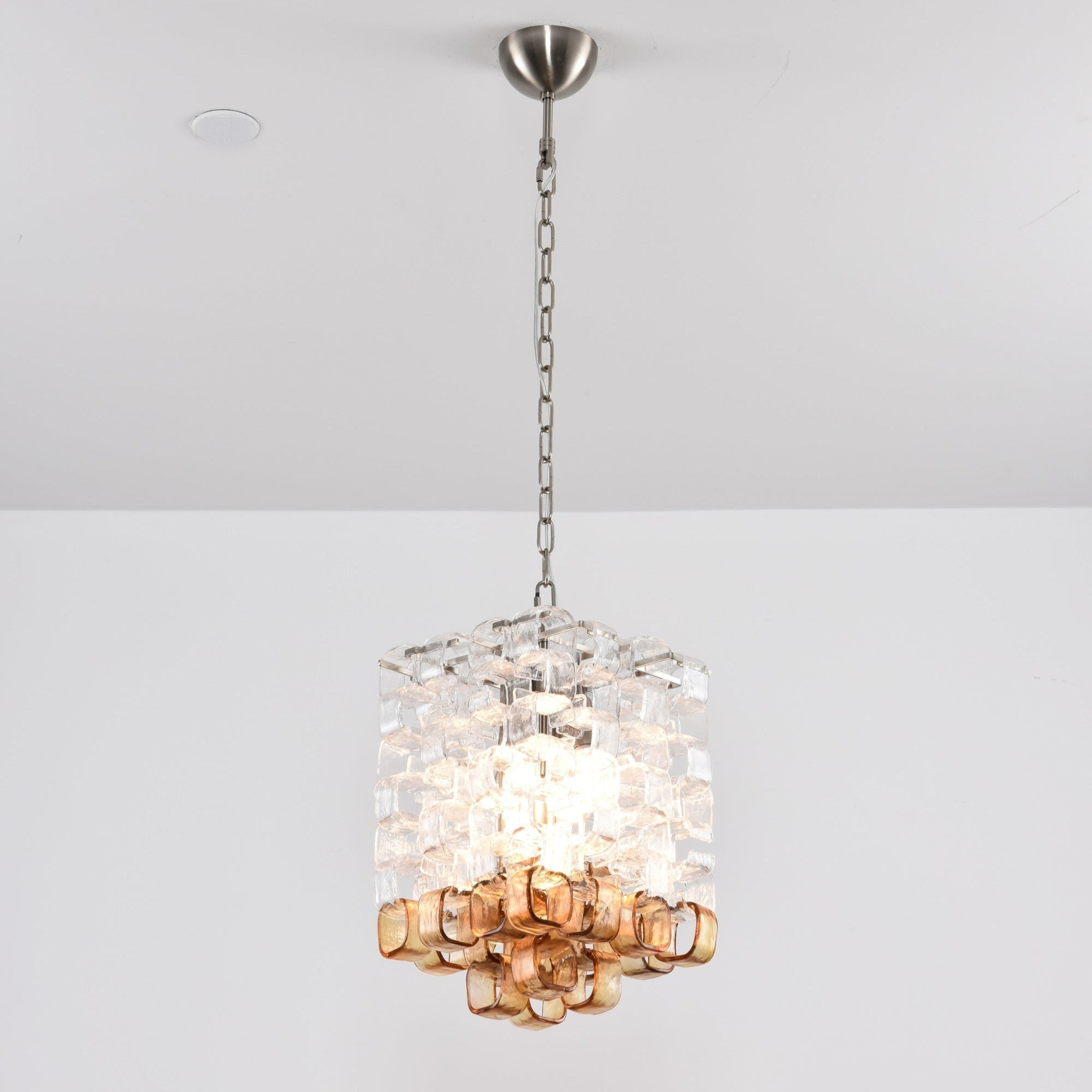 Orielis Chandelier Murano Glass Interlocking Geometric-Neutral Decor