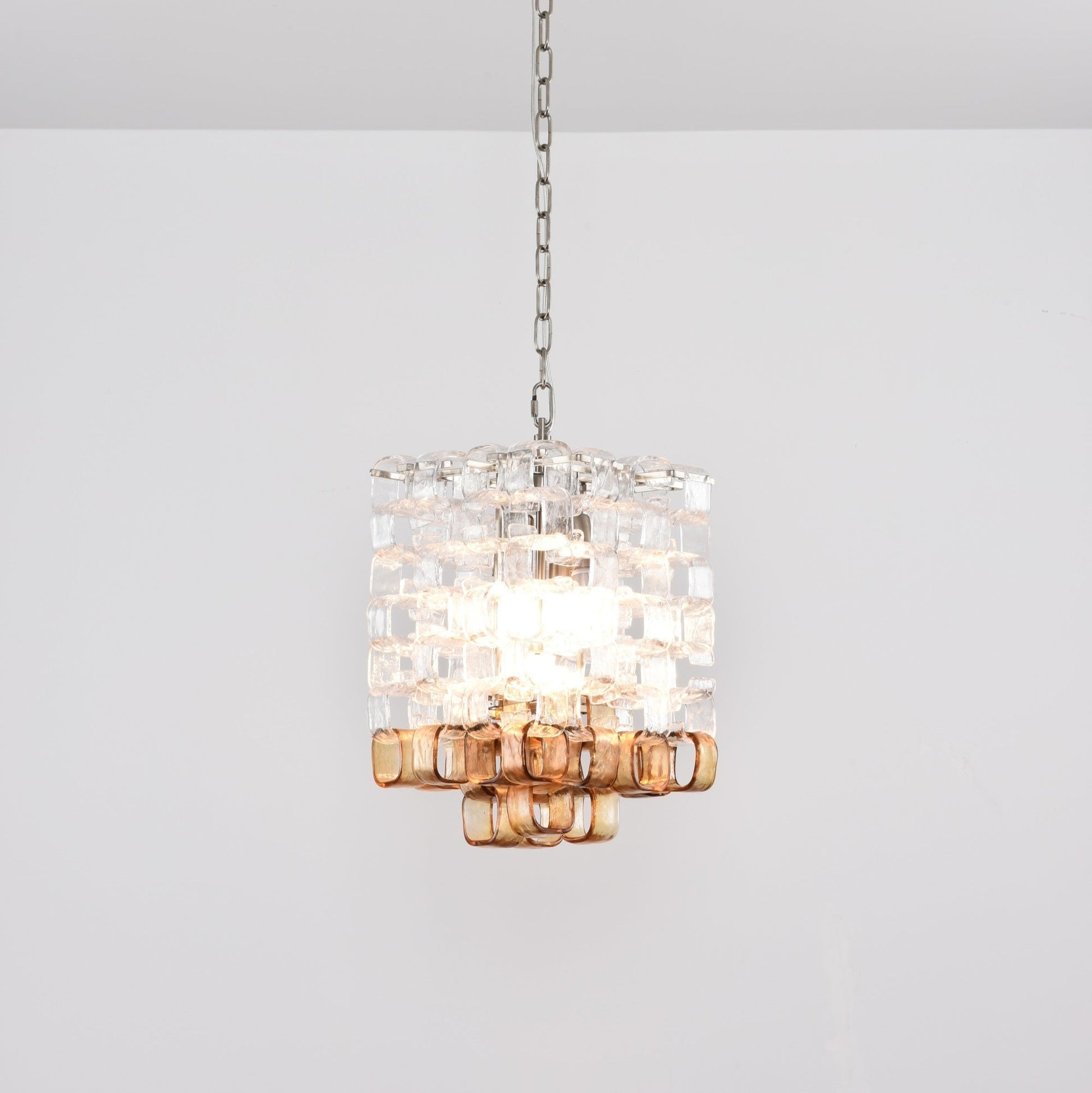 Orielis Chandelier Murano Glass Interlocking Geometric-Neutral Decor