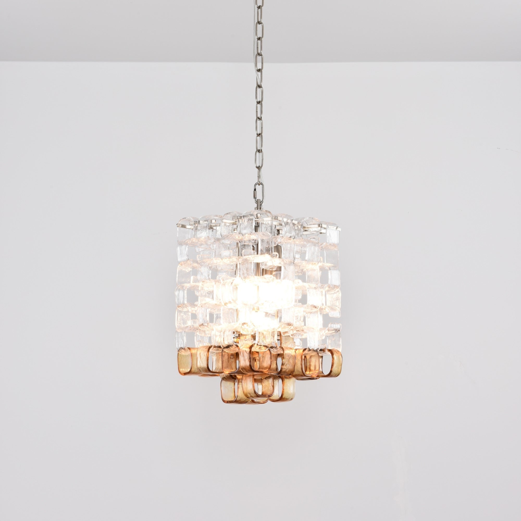 Orielis Chandelier Murano Glass Interlocking Geometric-Neutral Decor