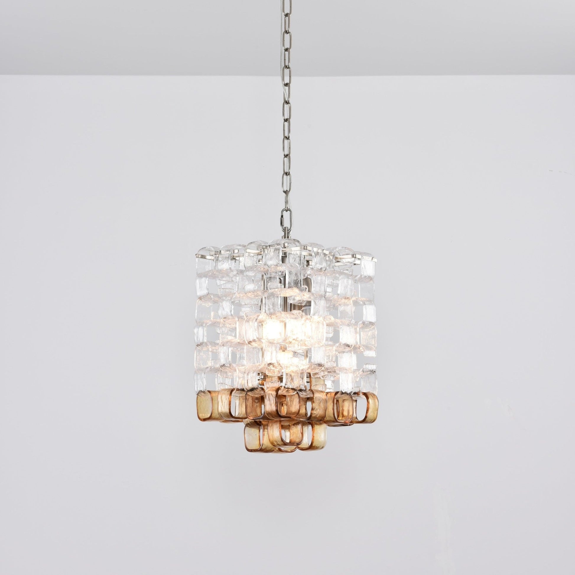 Orielis Chandelier Murano Glass Interlocking Geometric-Neutral Decor