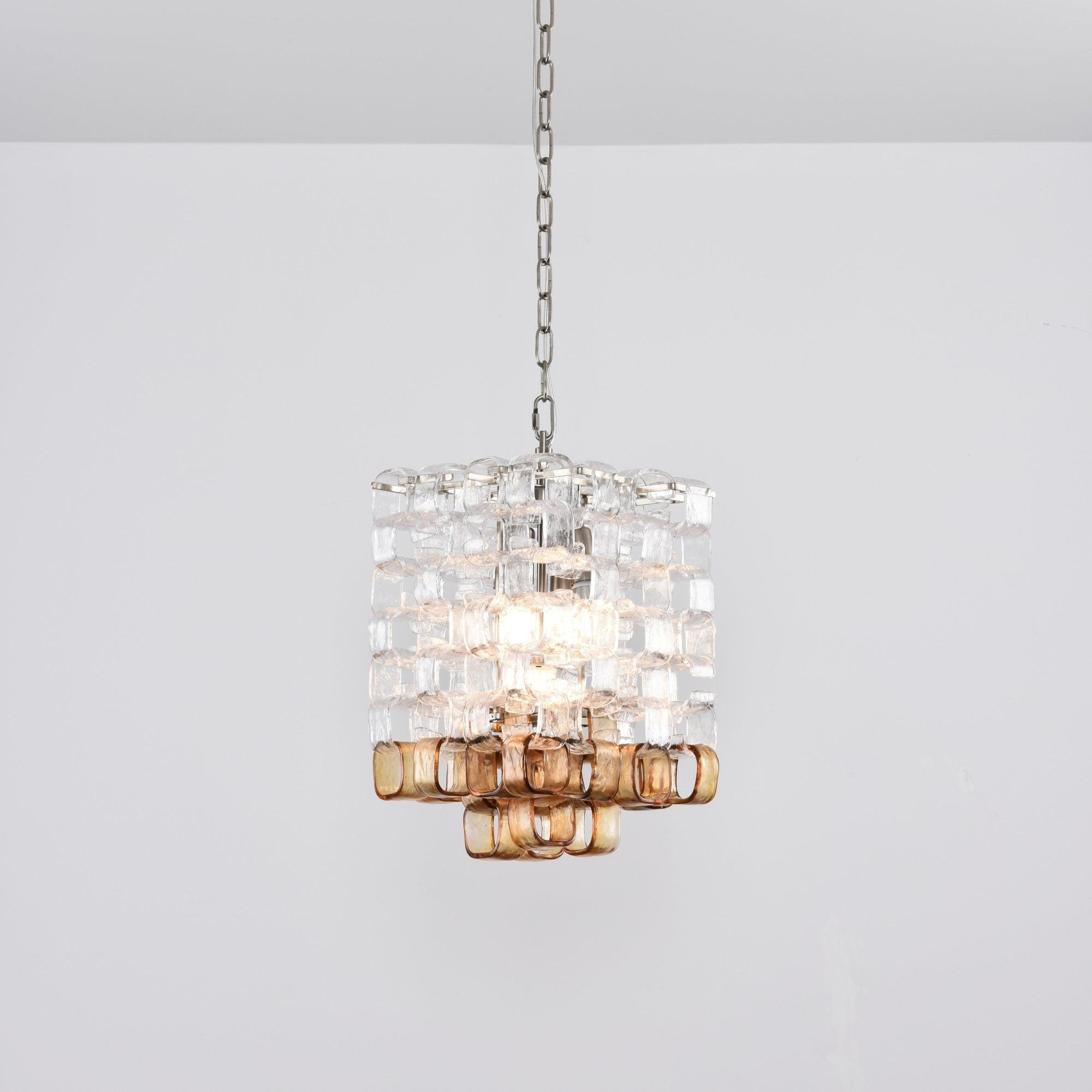Orielis Chandelier Murano Glass Interlocking Geometric-Neutral Decor