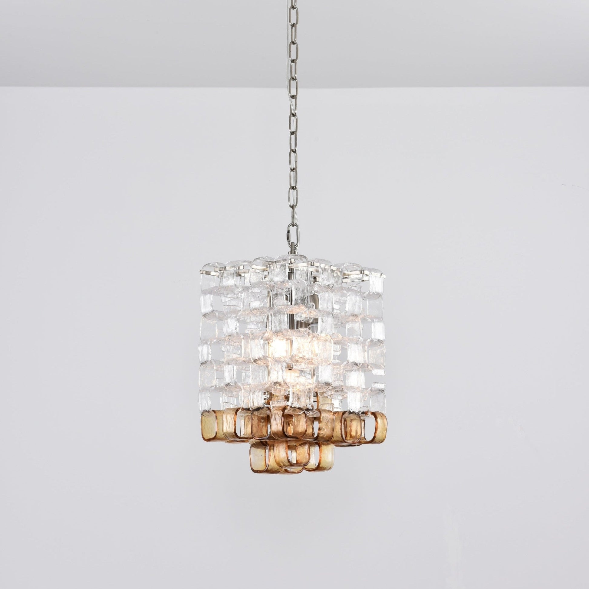 Orielis Chandelier Murano Glass Interlocking Geometric-Neutral Decor