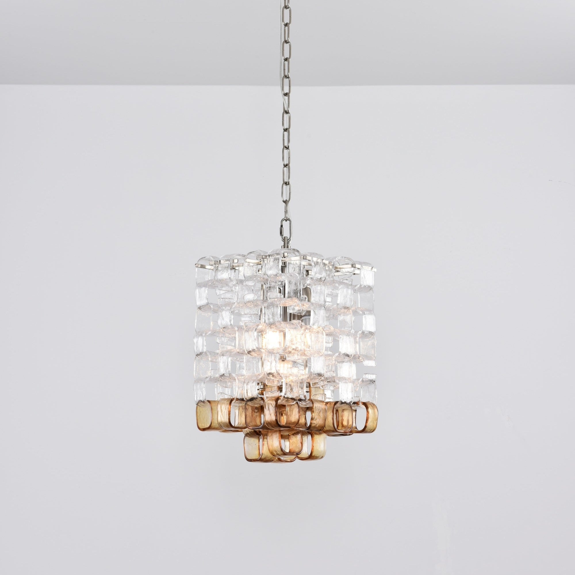 Orielis Chandelier Murano Glass Interlocking Geometric-Neutral Decor