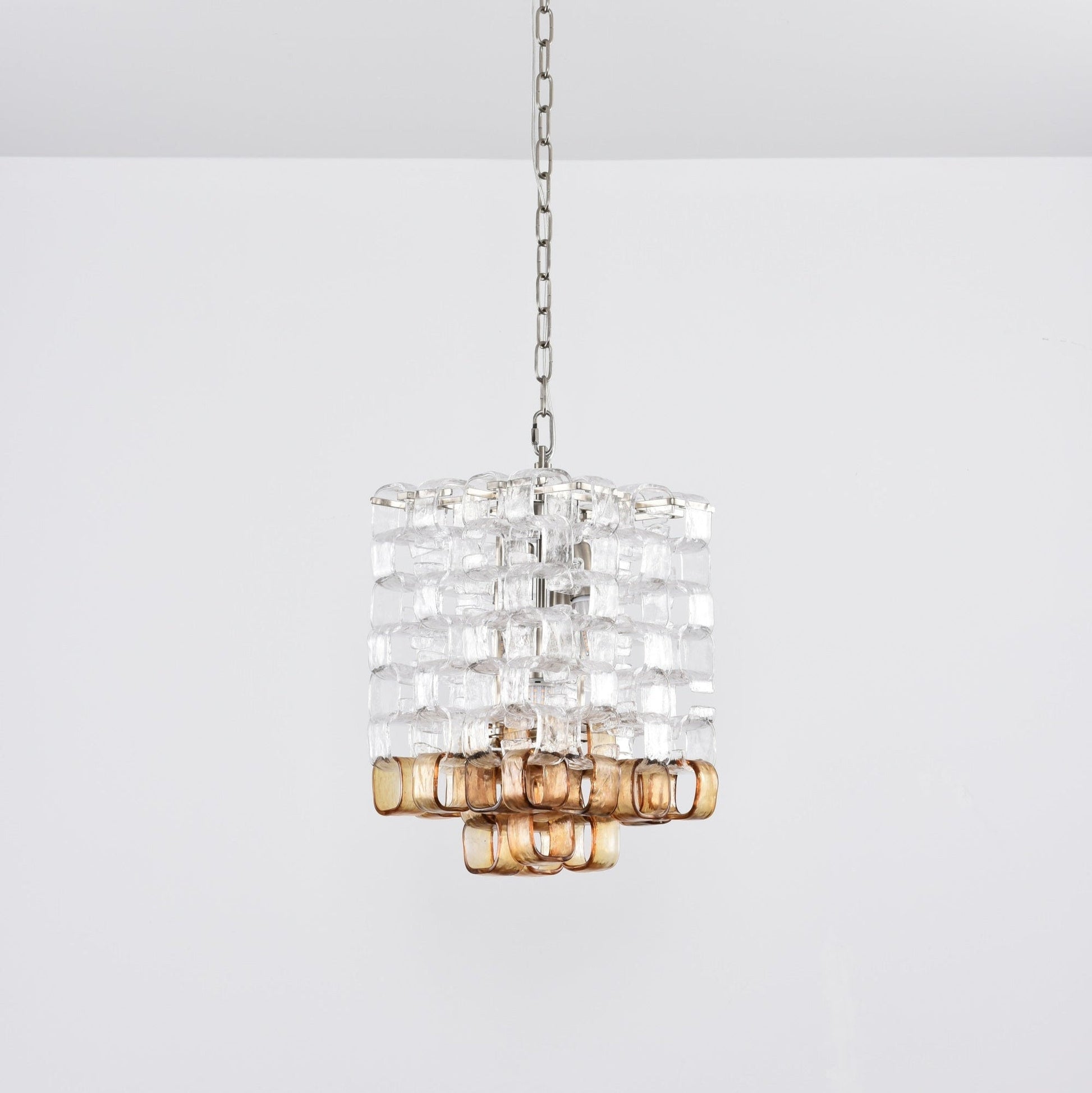Orielis Chandelier Murano Glass Interlocking Geometric-Neutral Decor
