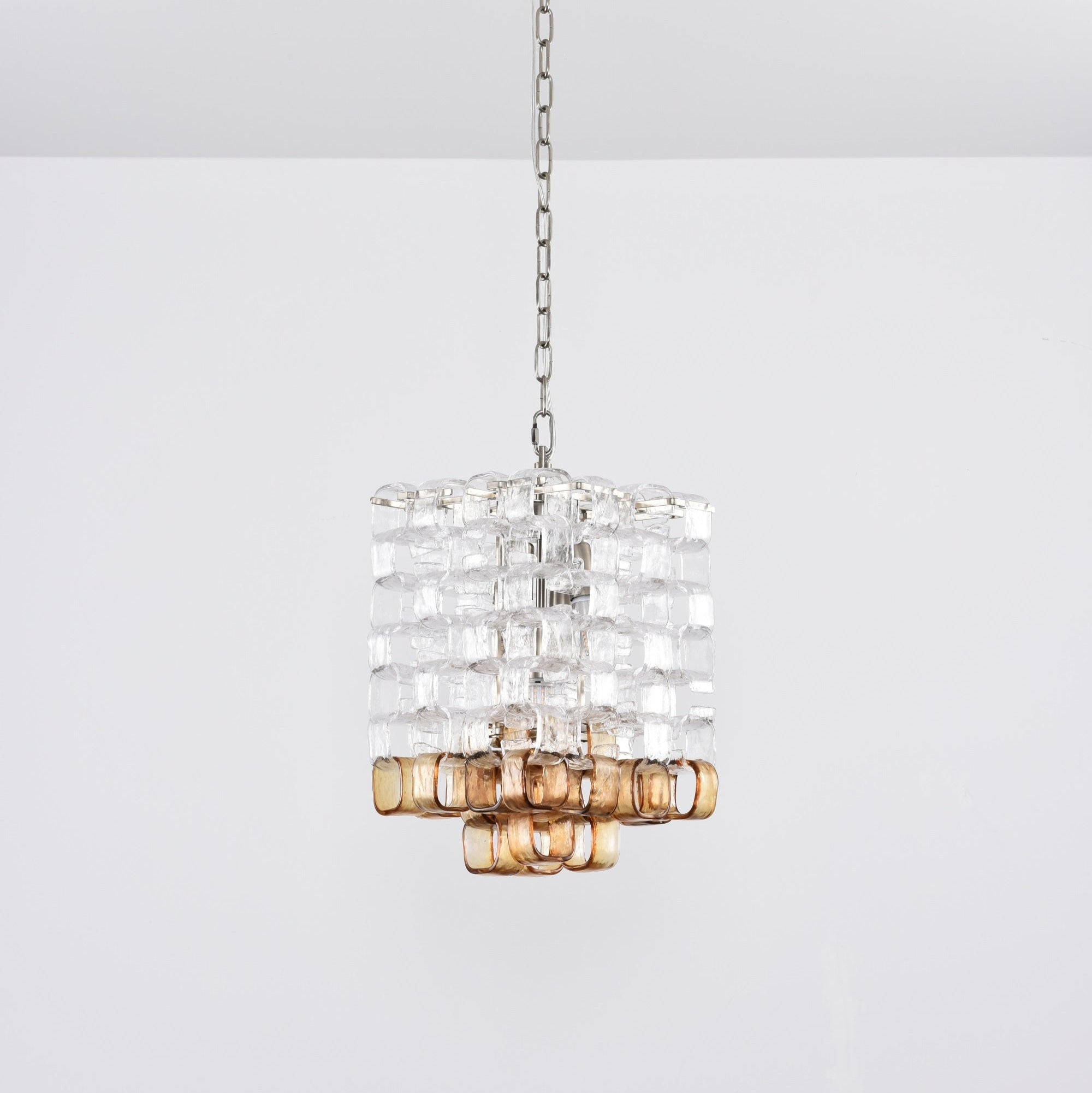 Orielis Chandelier Murano Glass Interlocking Geometric-Neutral Decor
