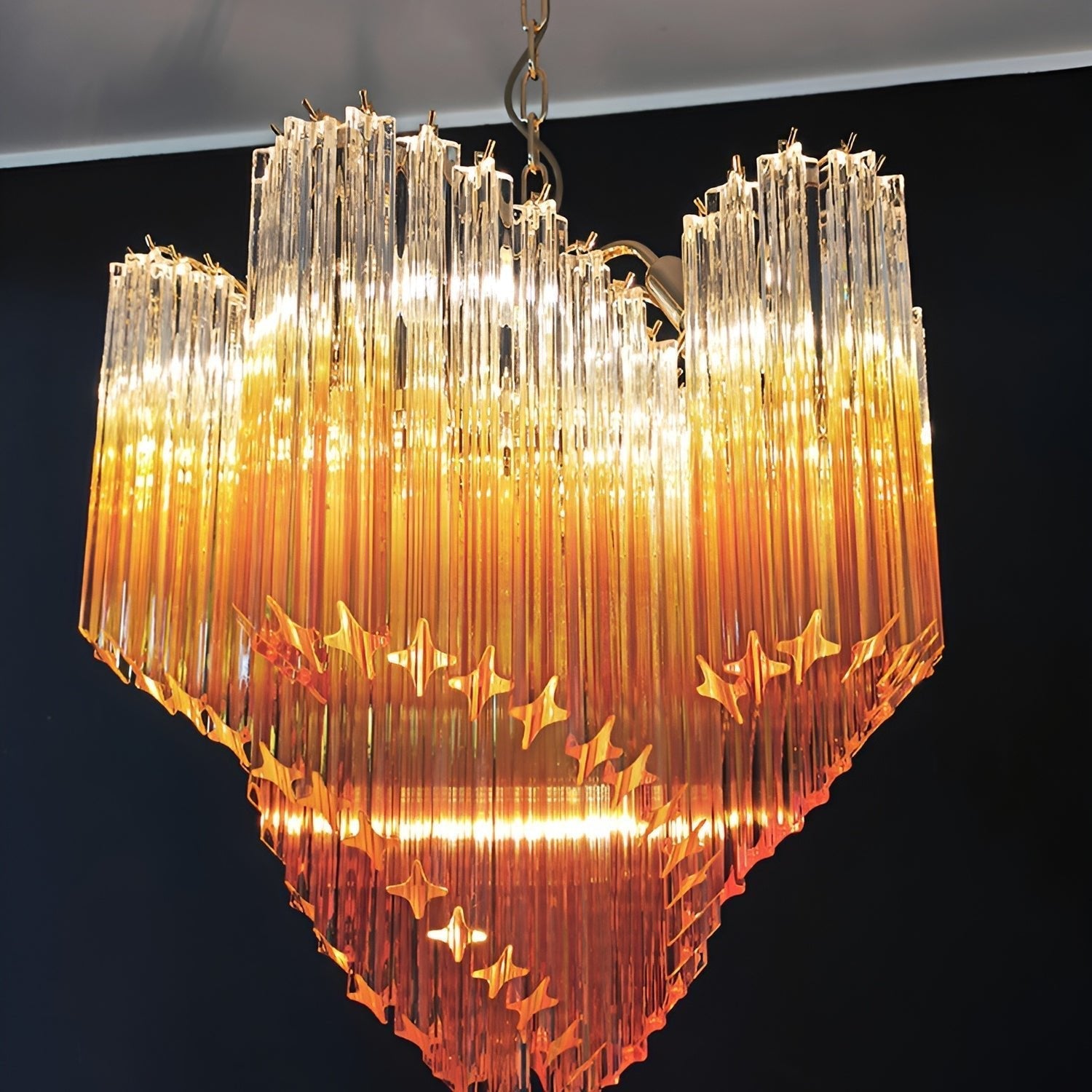 Evmararae Gradient Glass Chandelier-Neutral Decor