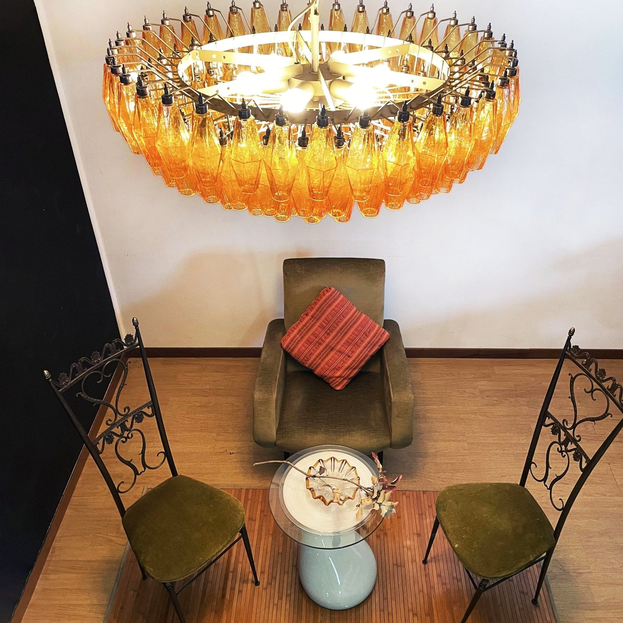 Vixor Chandelier Amber Layered Oval-Neutral Decor