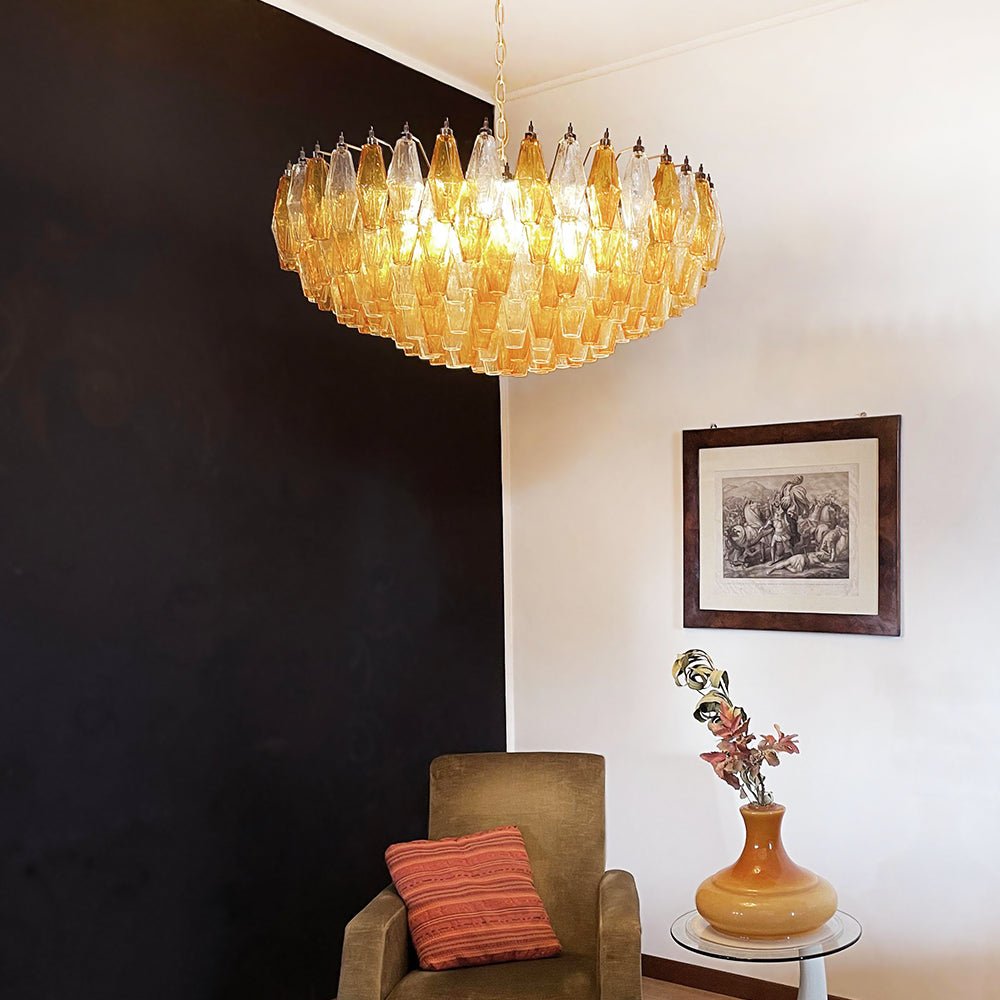 Vixor Chandelier Amber Layered Oval-Neutral Decor