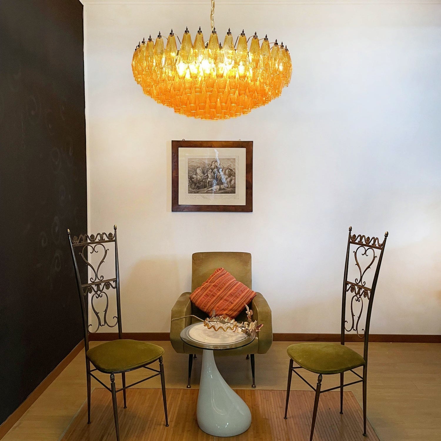 Vixor Chandelier Amber Layered Oval-Neutral Decor