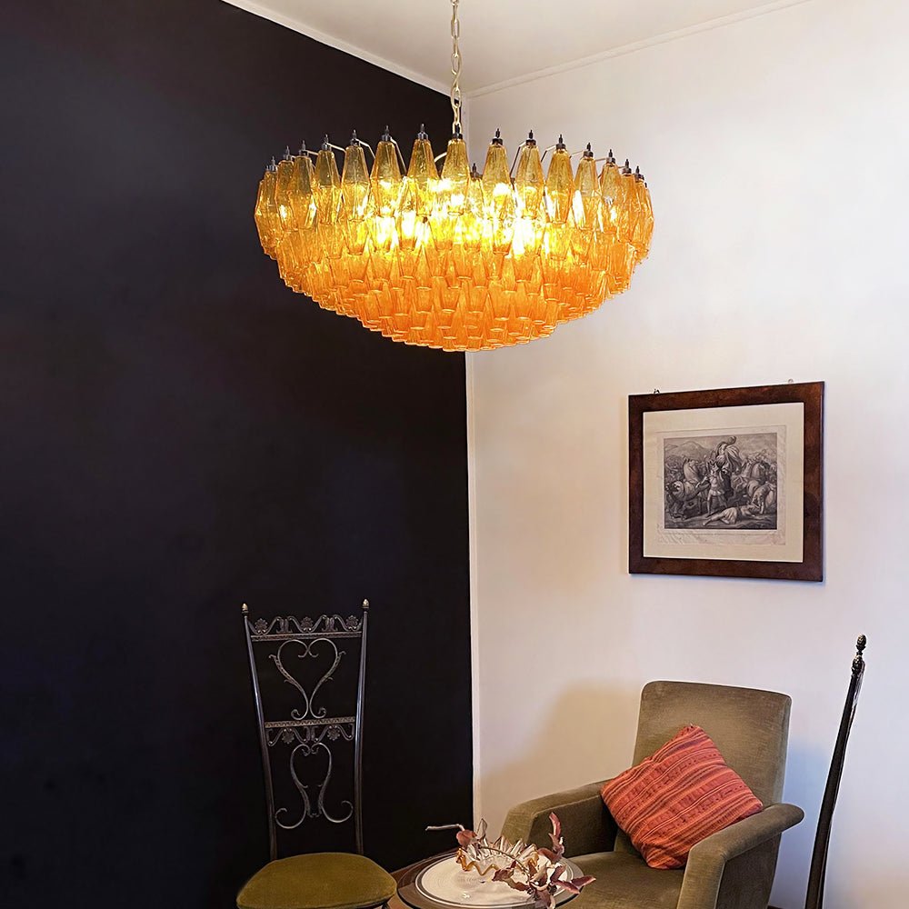 Vixor Chandelier Amber Layered Oval-Neutral Decor