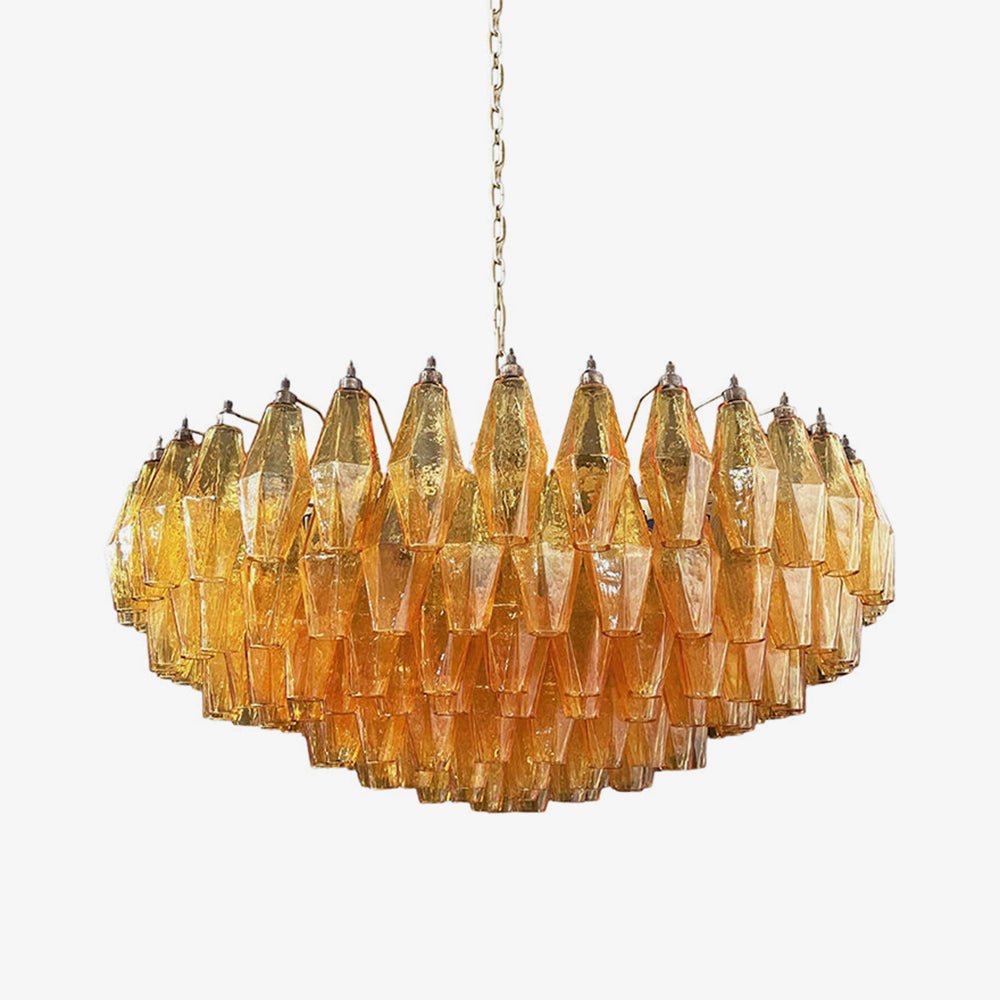 Vixor Chandelier Amber Layered Oval-Neutral Decor