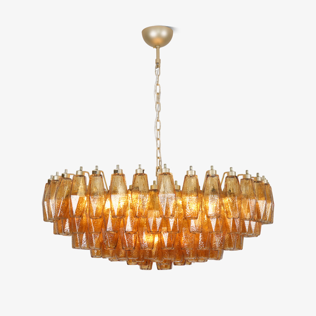 Vixor Chandelier Amber Layered Oval-Neutral Decor