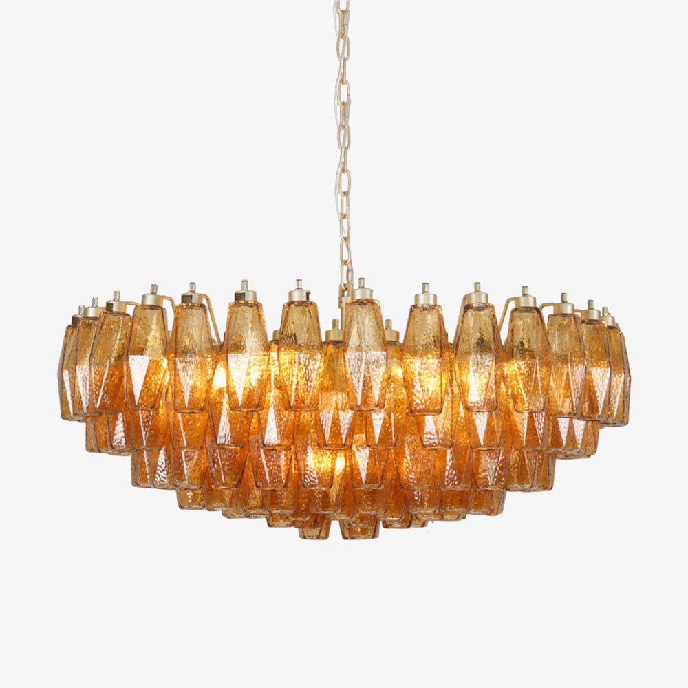 Vixor Chandelier Amber Layered Oval-Neutral Decor