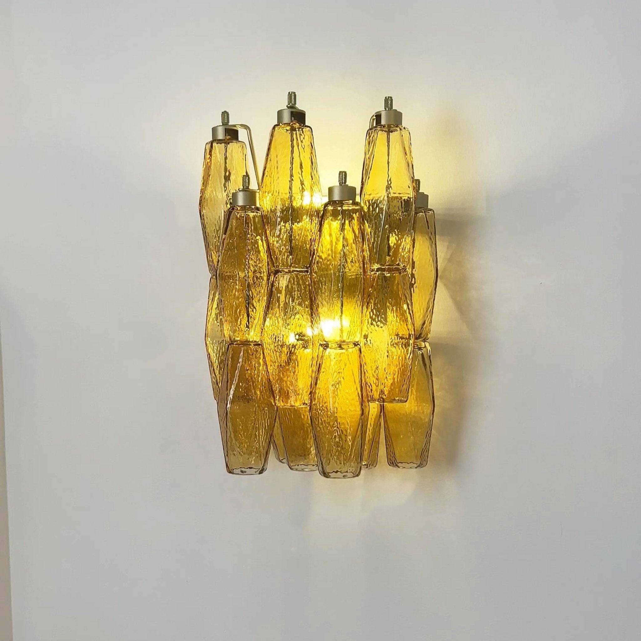 Aurora Wall Lamp Amber Rhombus Glass Geometric Murano Warmth-Neutral Decor