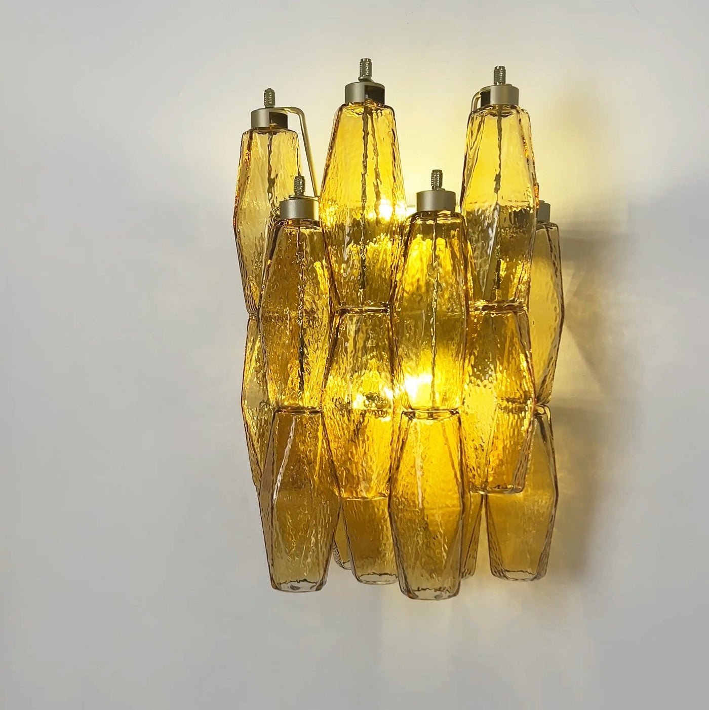 Aurora Wall Lamp Amber Rhombus Glass Geometric Murano Warmth-Neutral Decor