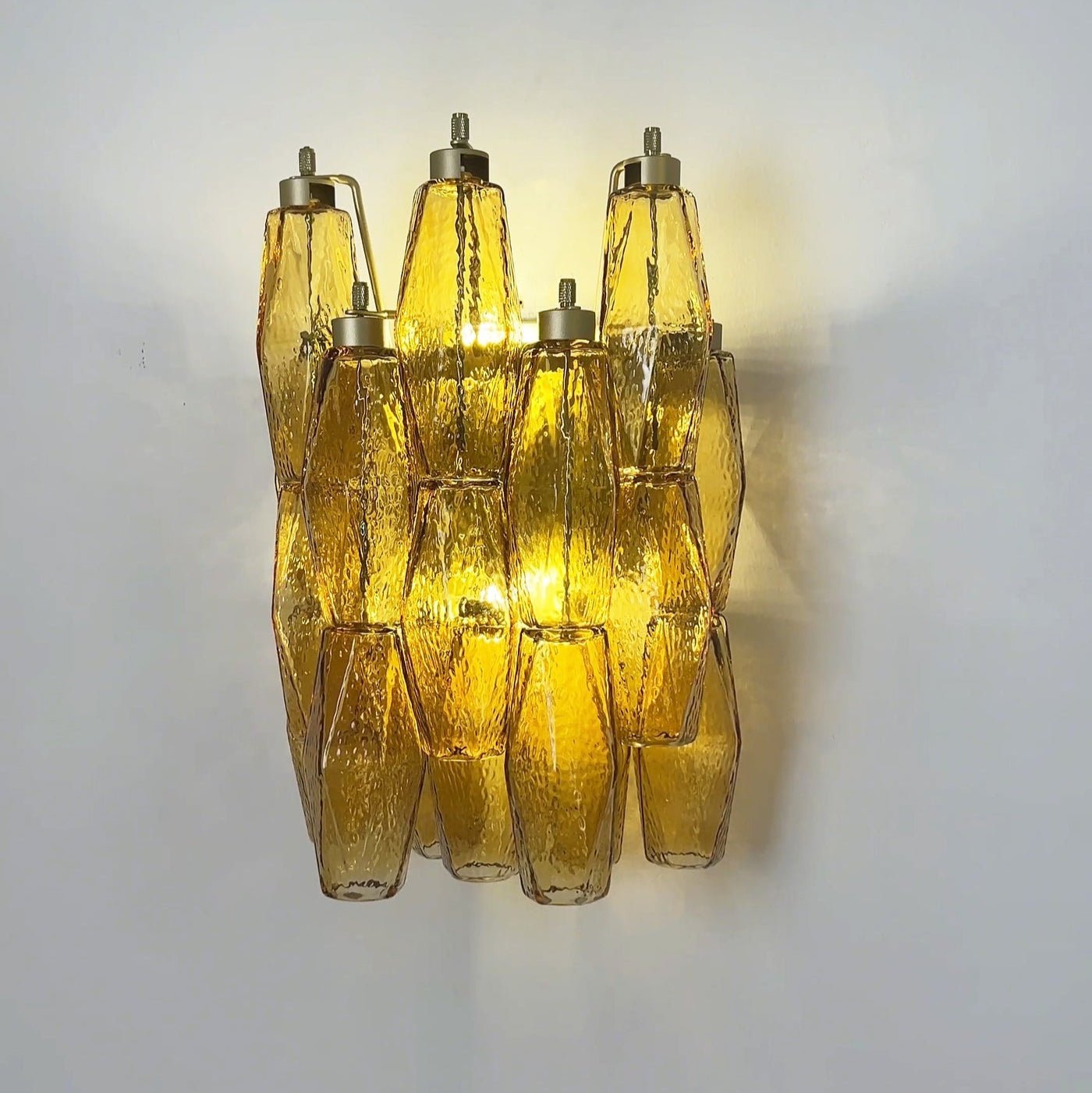 Aurora Wall Lamp Amber Rhombus Glass Geometric Murano Warmth-Neutral Decor