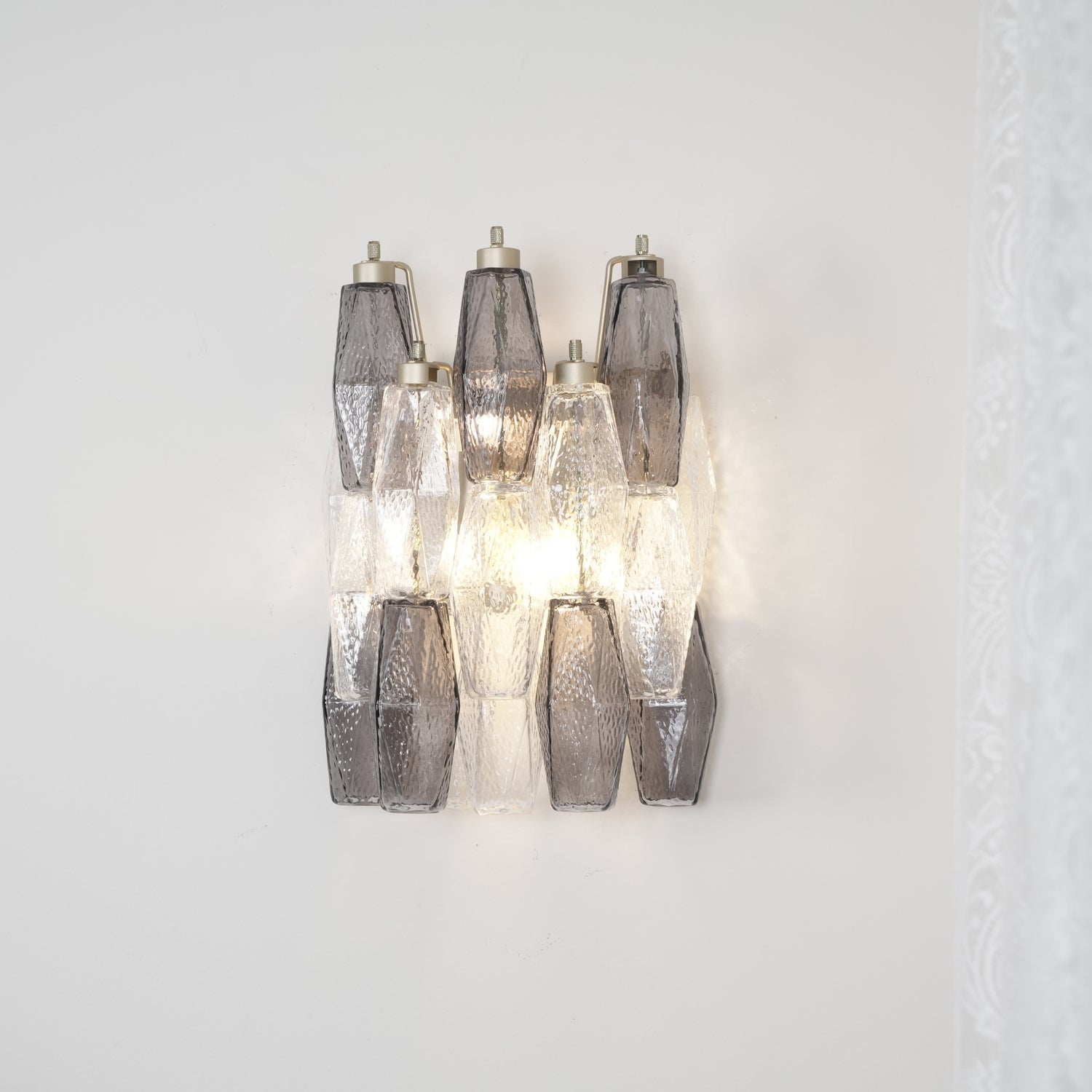 Aurora Wall Lamp Rhombus Glass Tiered Contemporary-Neutral Decor